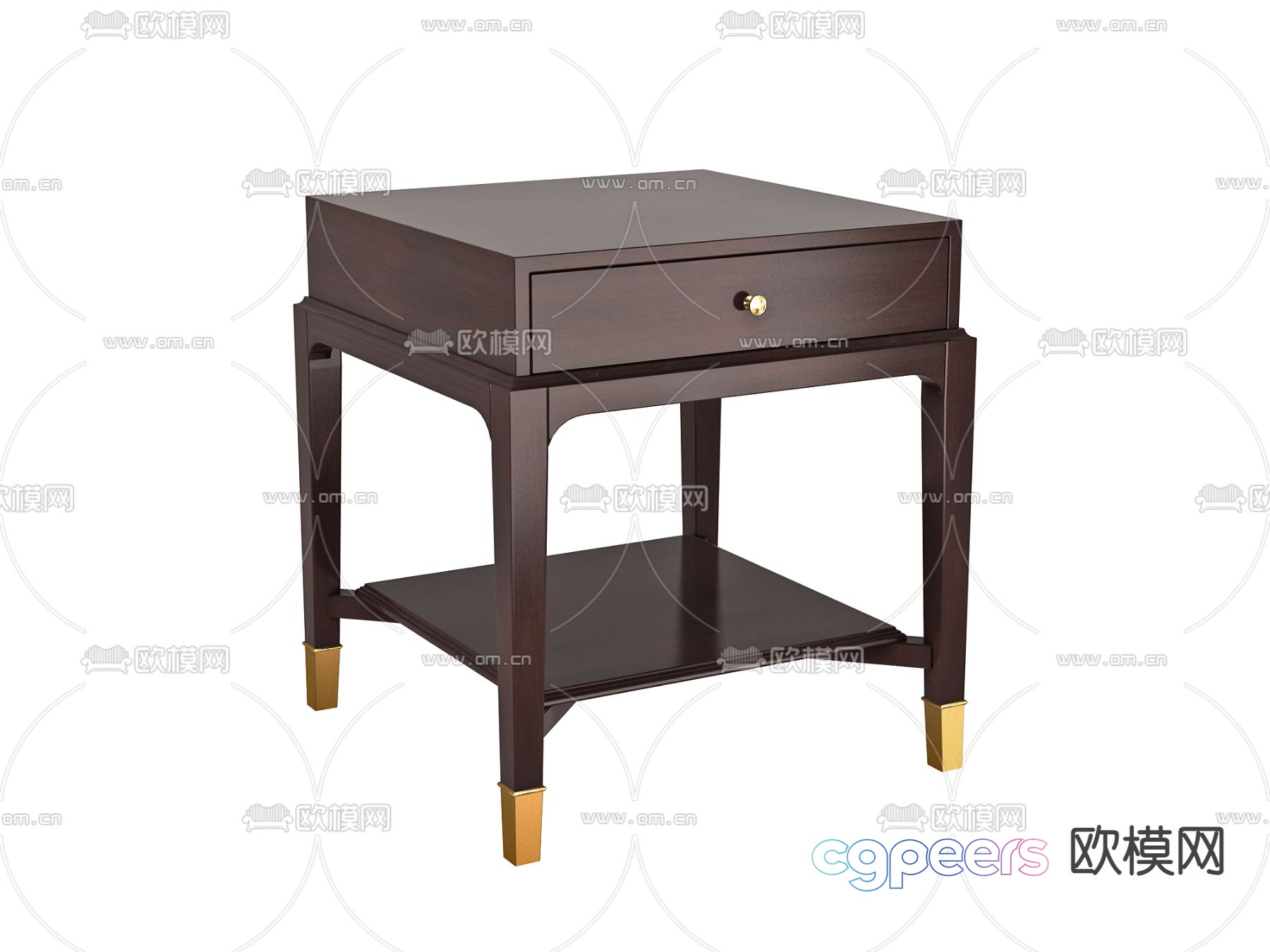 American bedside table 3d model American bedside table 3d model