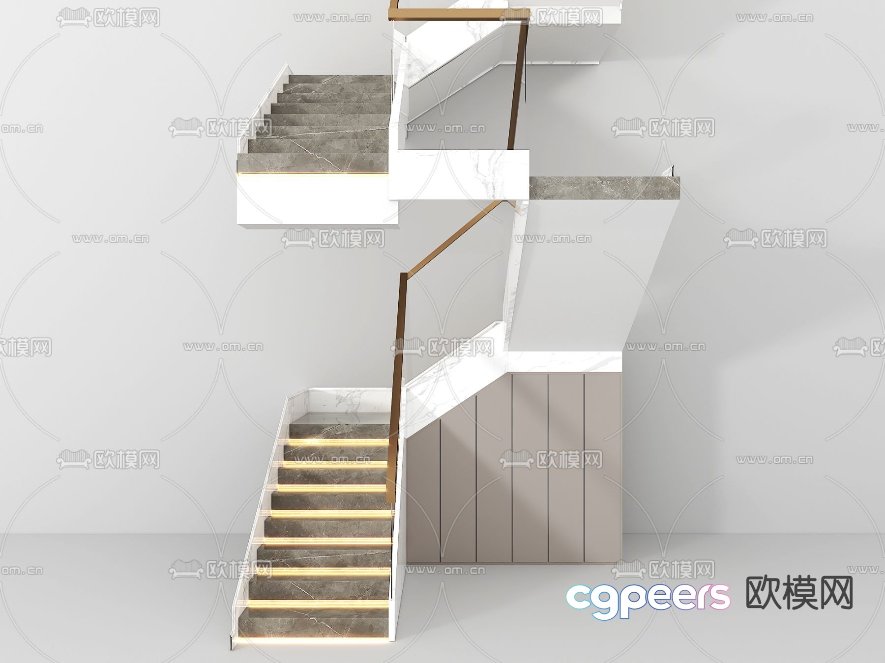 Corner staircase 3d model Corner staircase 3d model