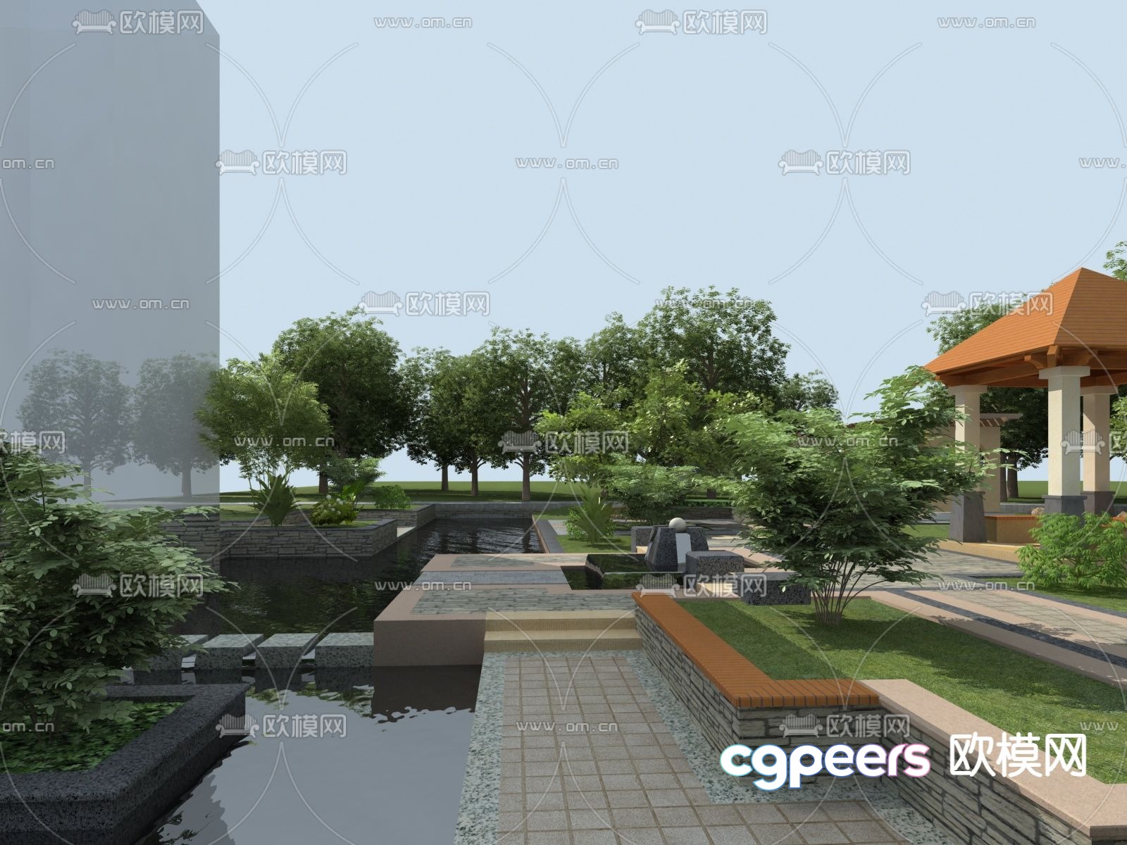 Park landscape 3d model Park landscape 3d model