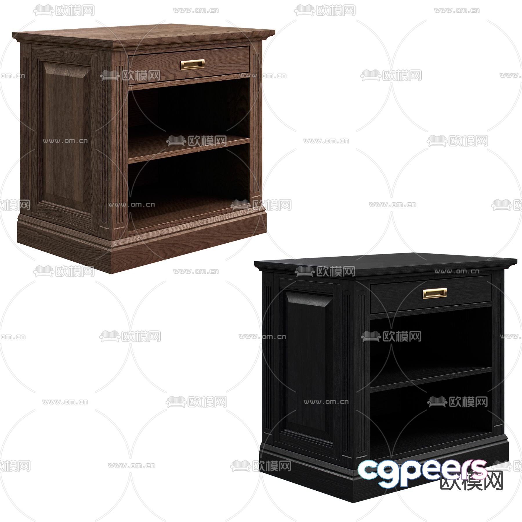 Simple European bedside table 3d model Simple European bedside table 3d model