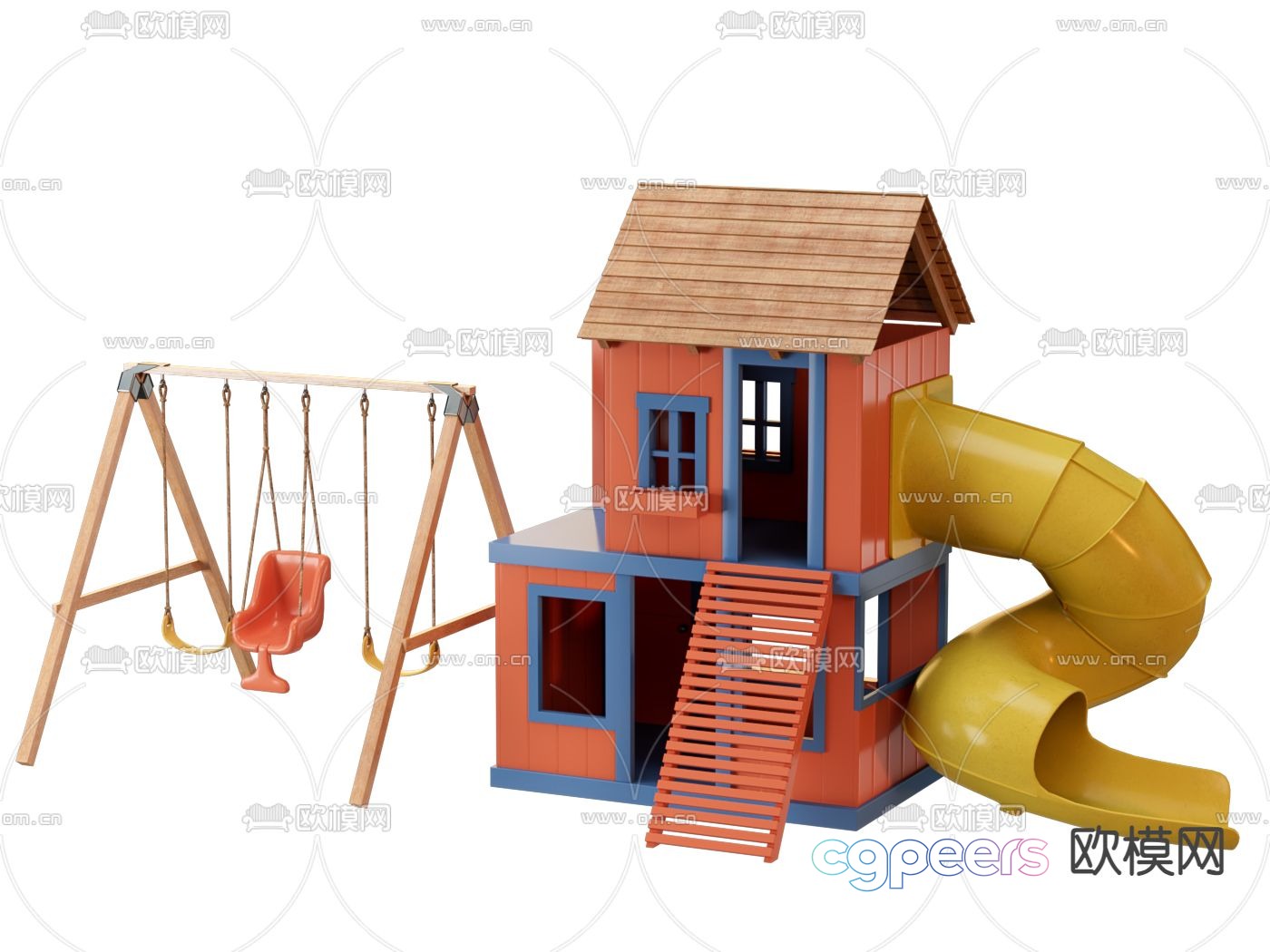 Amusement equipment slide swing 3d model Amusement equipment slide swing 3d model