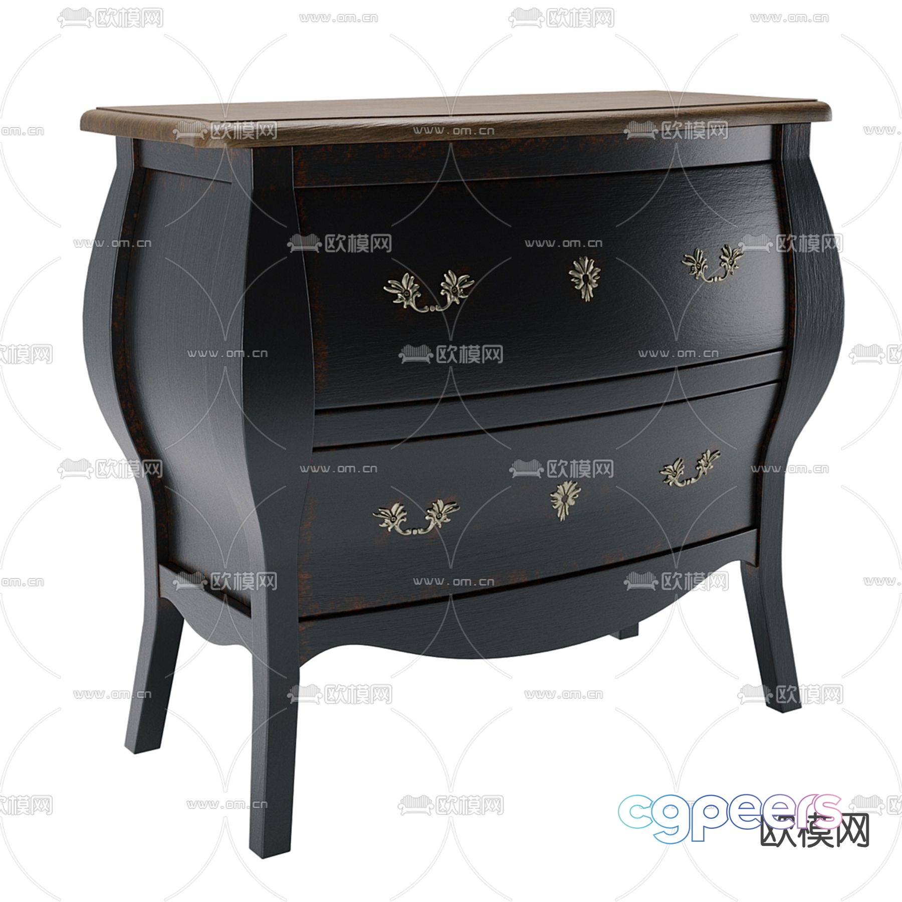 La Redoute bedside table 3d model La Redoute bedside table 3d model