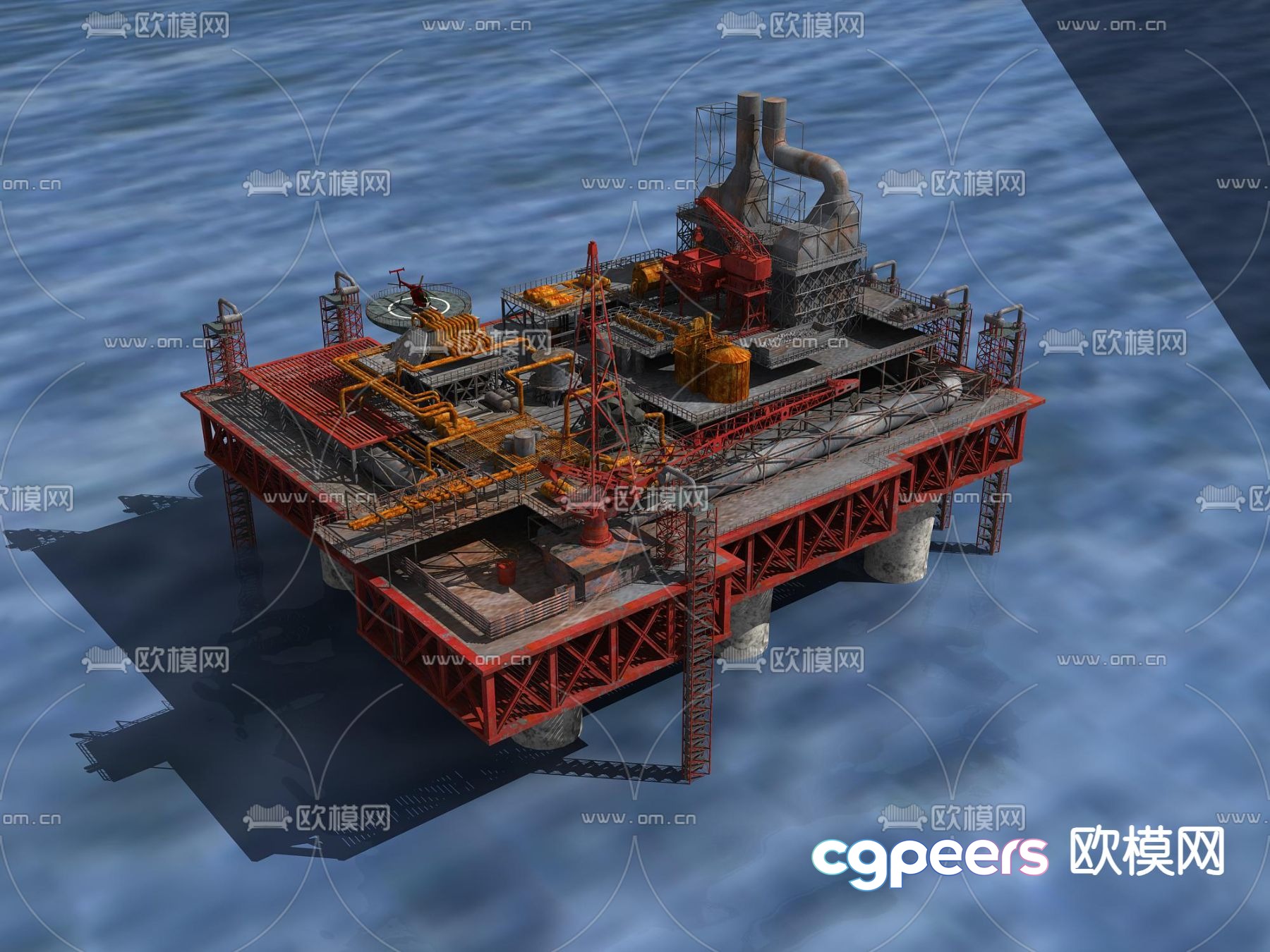 Working platform oil drilling platform 3d model Working platform oil drilling platform 3d model