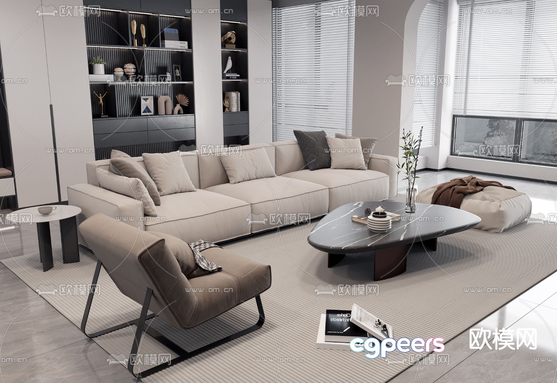 Modern sectional sofa 3d model Modern sectional sofa 3d model