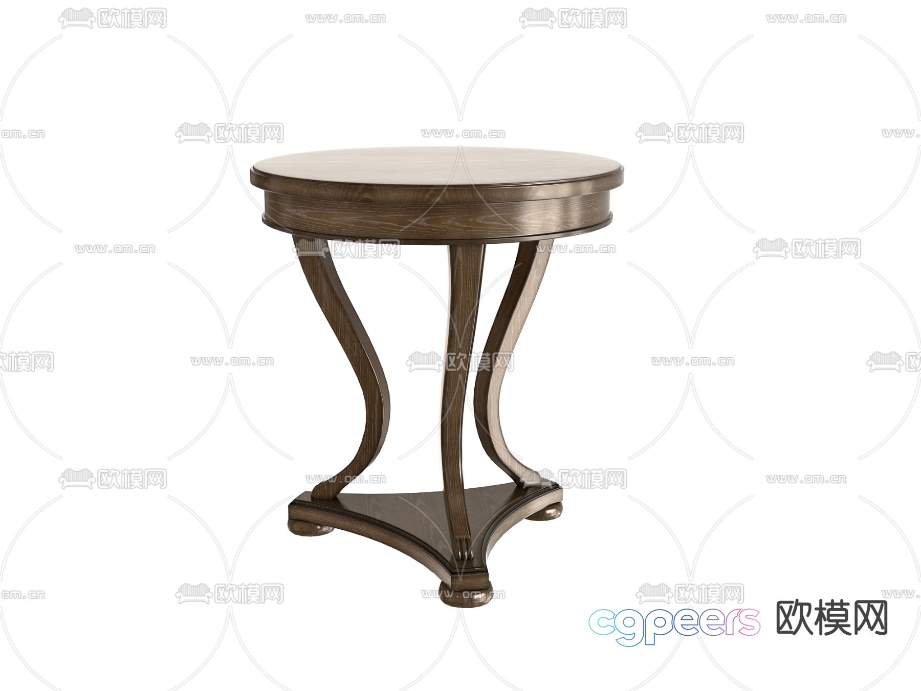 American angle table round table side table 3D model American angle table round table side table 3D model