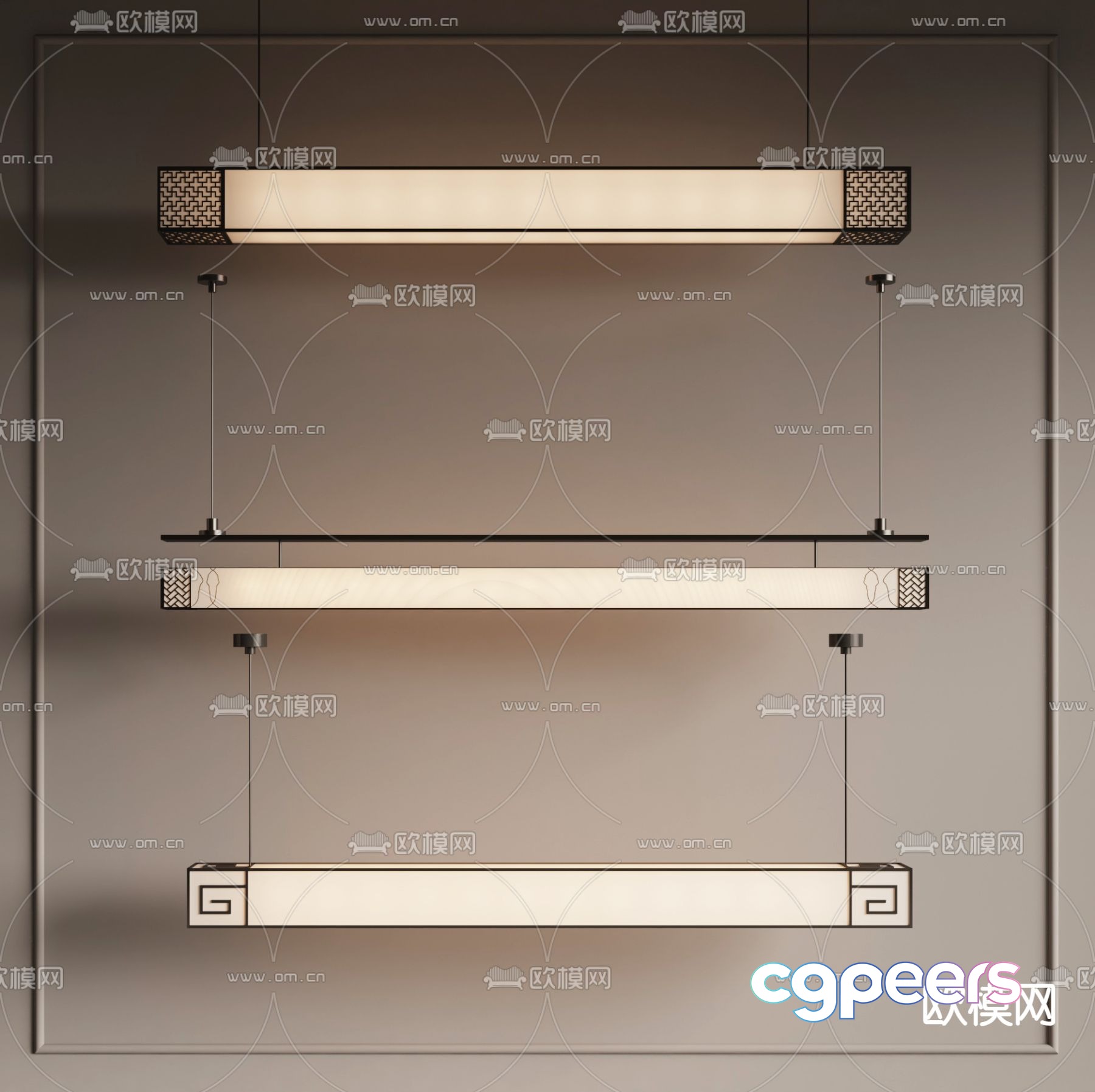 New Chinese style chandelier 3d model New Chinese style chandelier 3d model