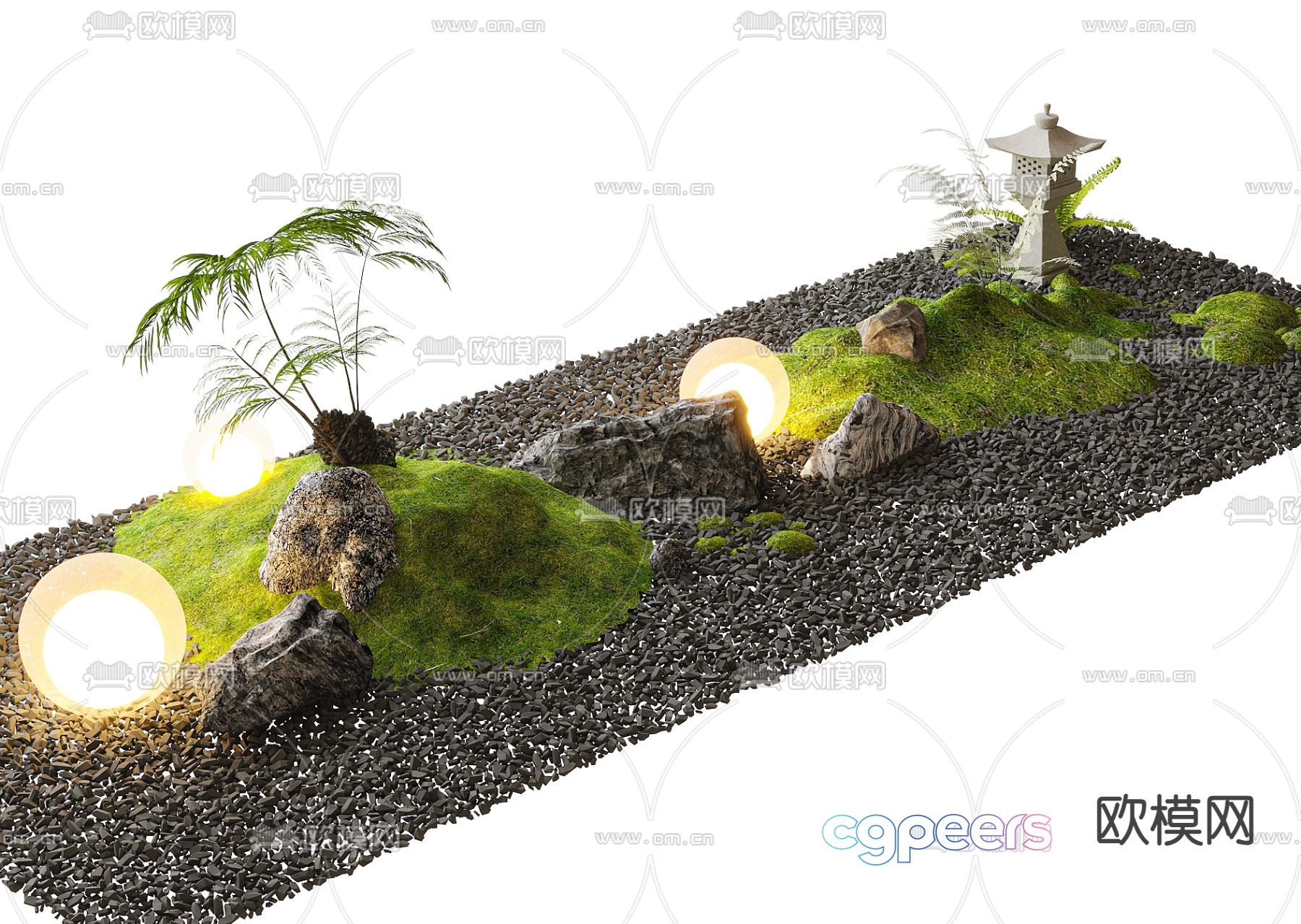 Indoor landscaping micro terrain 3d model Indoor landscaping micro terrain 3d model