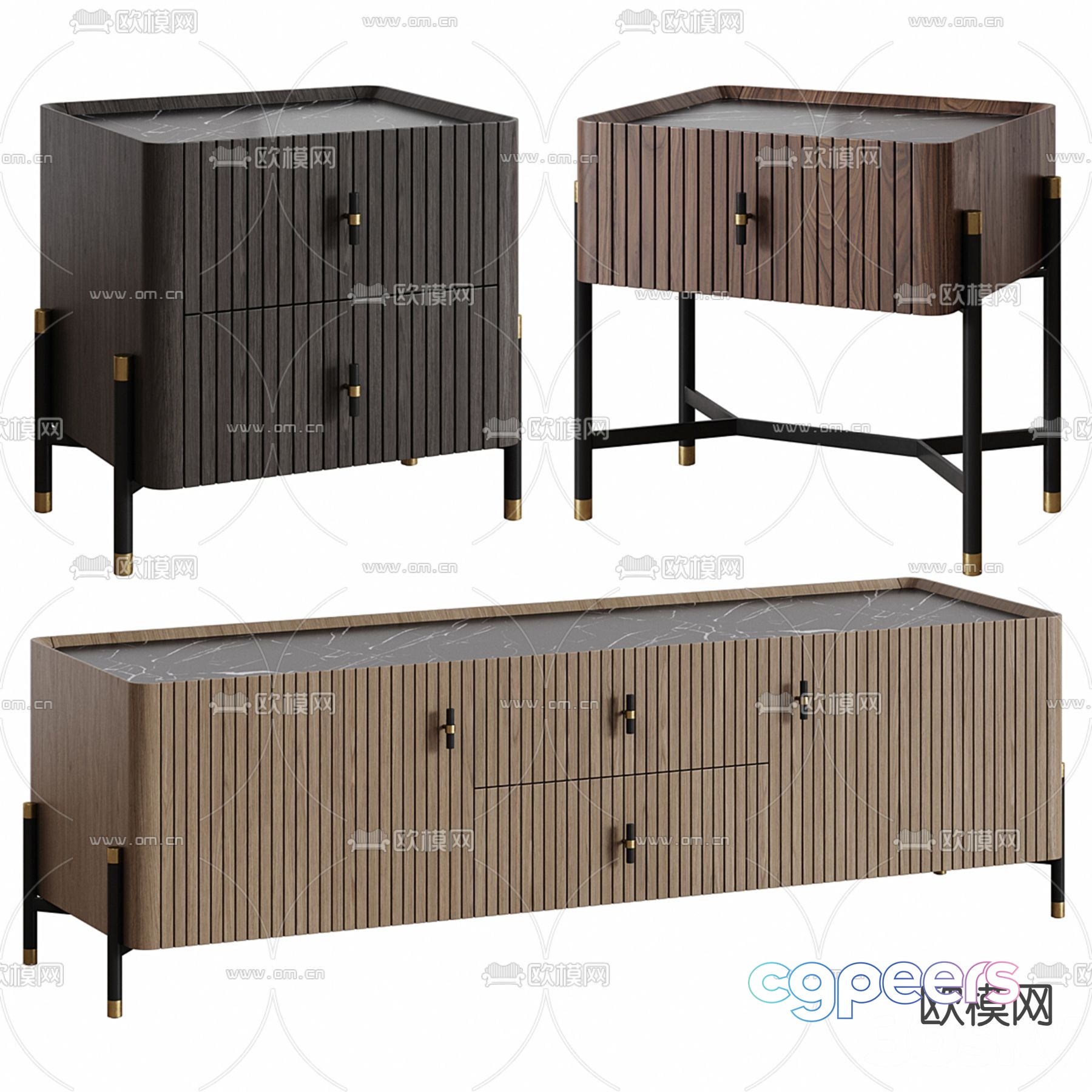 Simple bedside table TV cabinet 3d model Simple bedside table TV cabinet 3d model