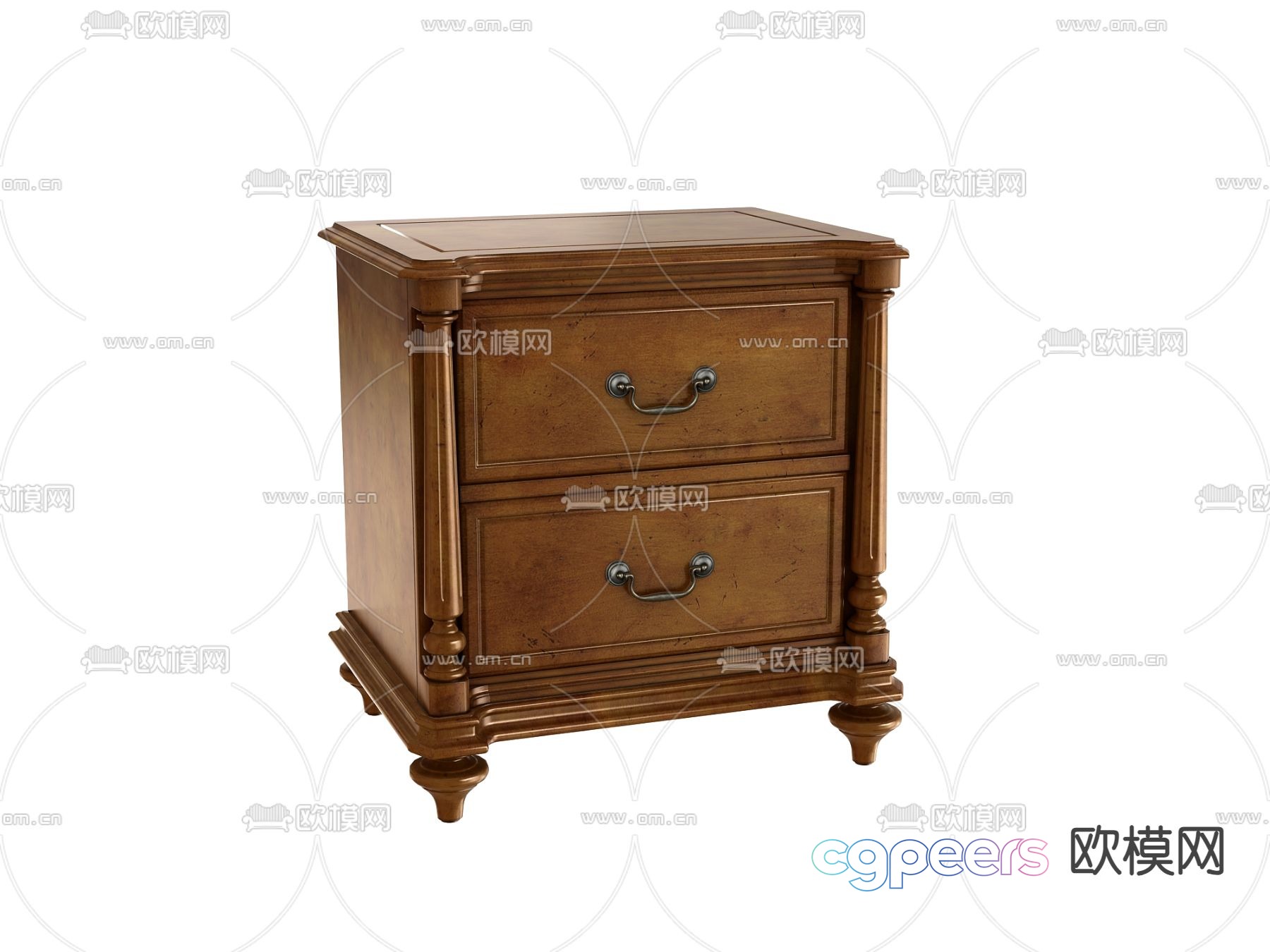 American bedside table 3d model American bedside table 3d model