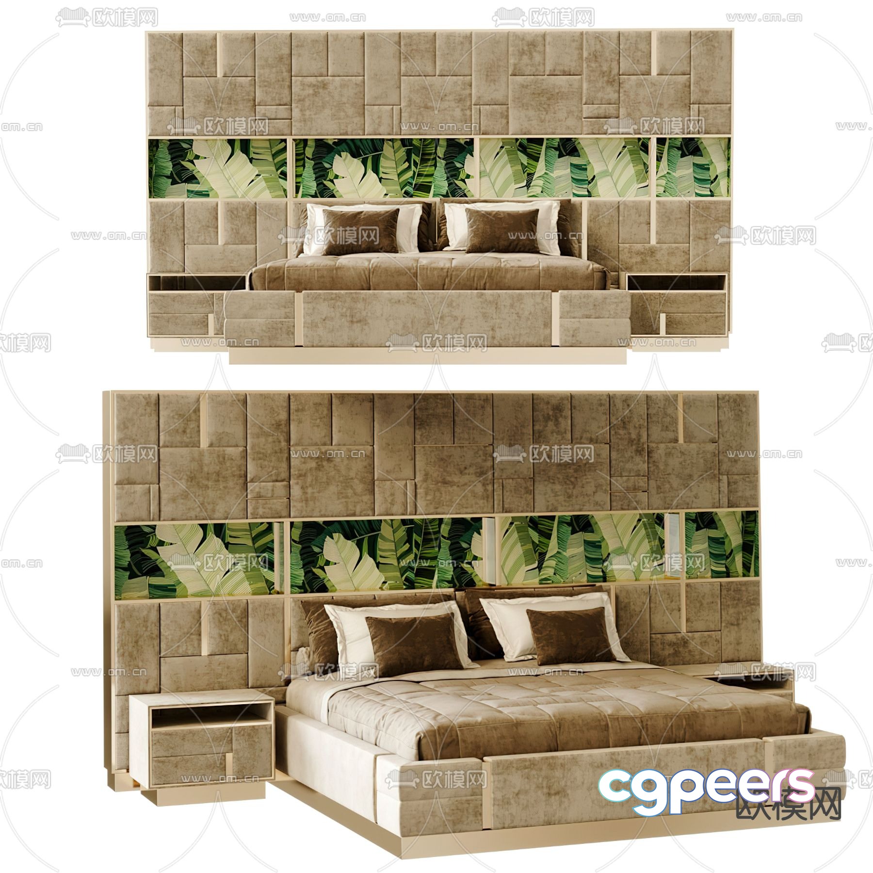 Modern double bed 3d model Modern double bed 3d model