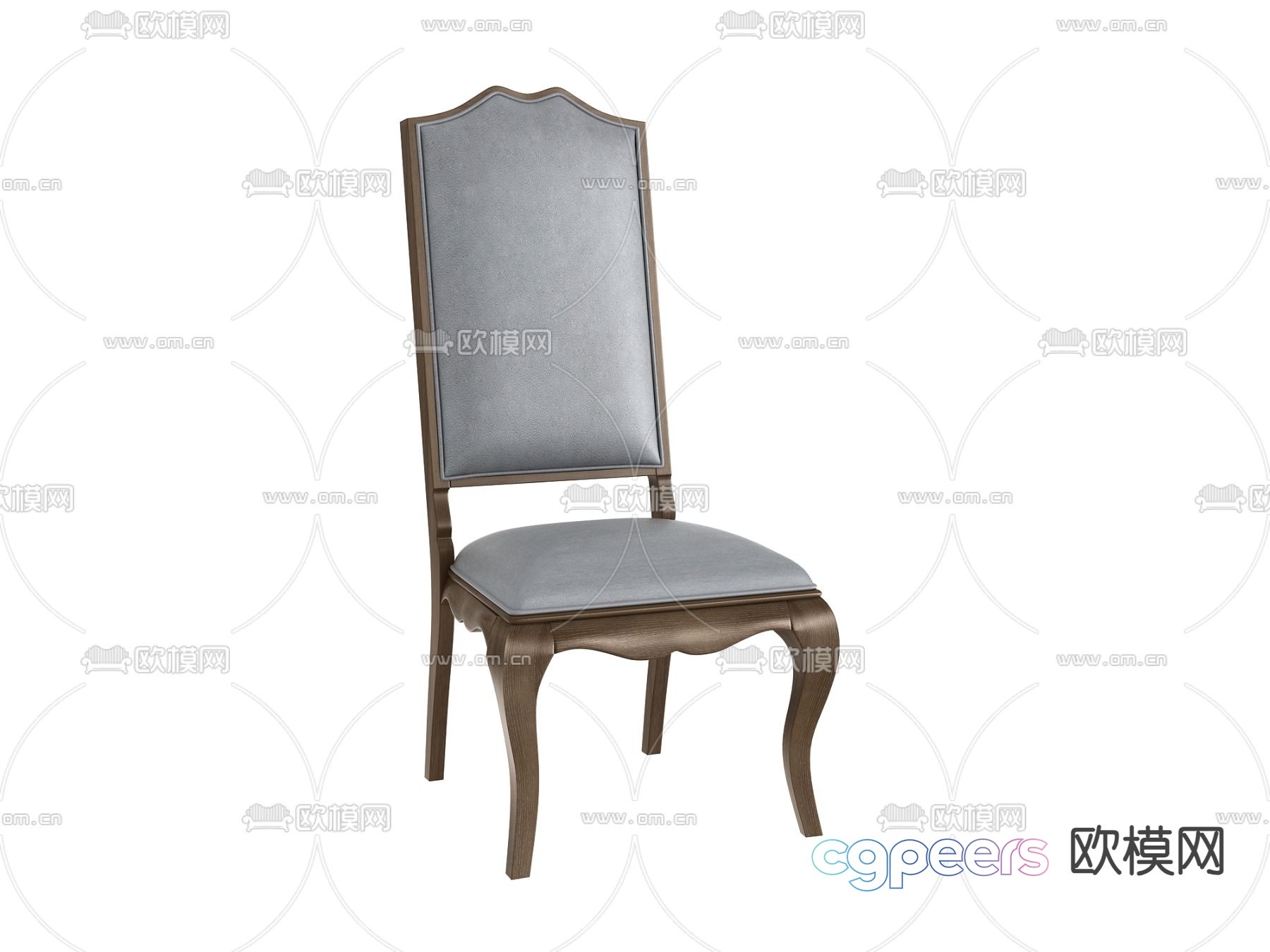 French single chair dining chair 3d model French single chair dining chair 3d model