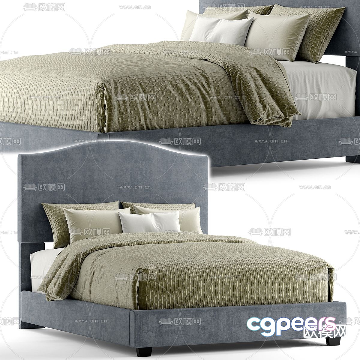 Bellingham double bed 3d model Bellingham double bed 3d model
