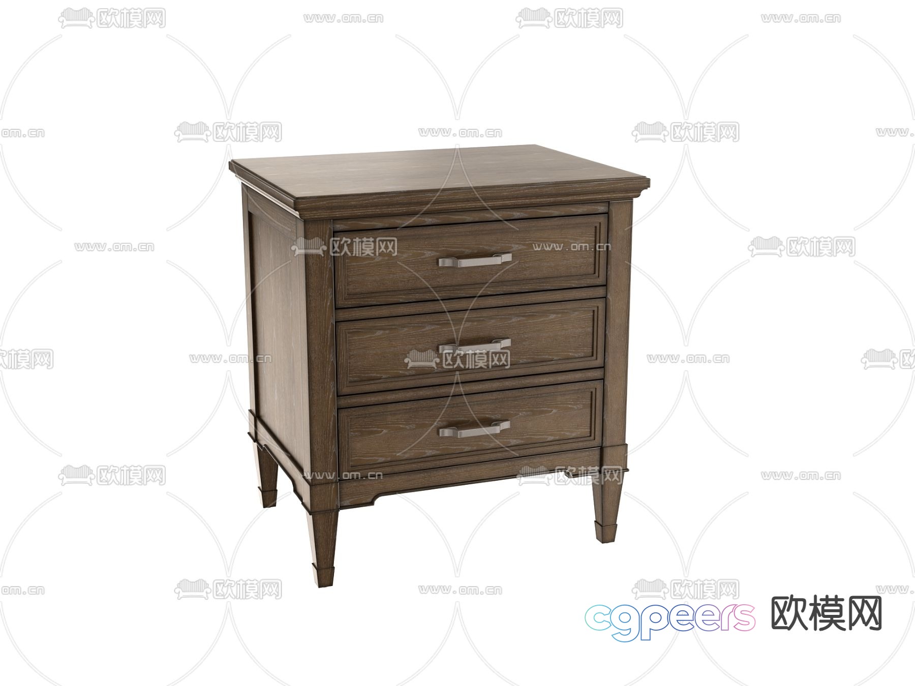 American bedside table 3d model American bedside table 3d model