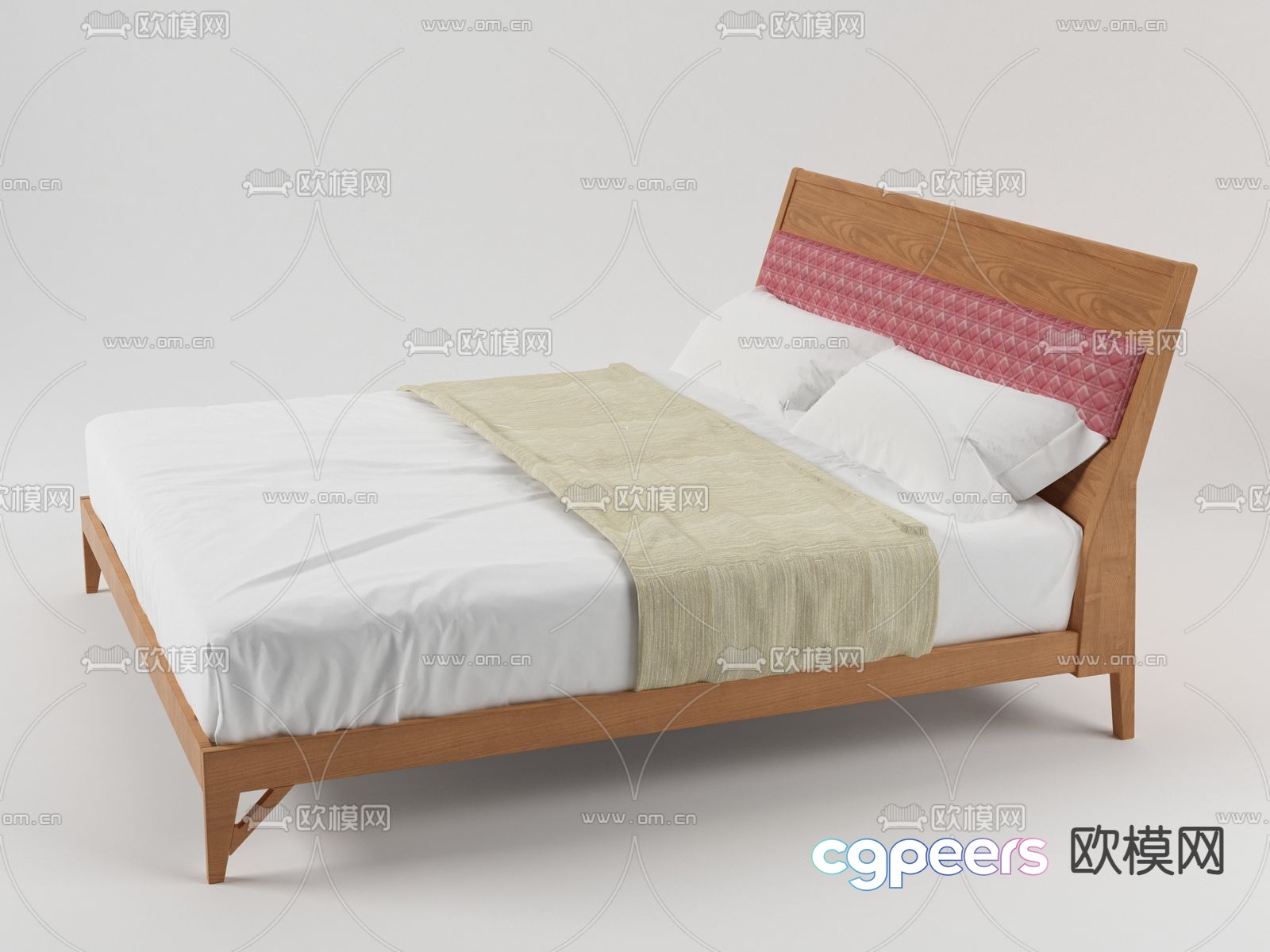 Modern double bed 3d model Modern double bed 3d model
