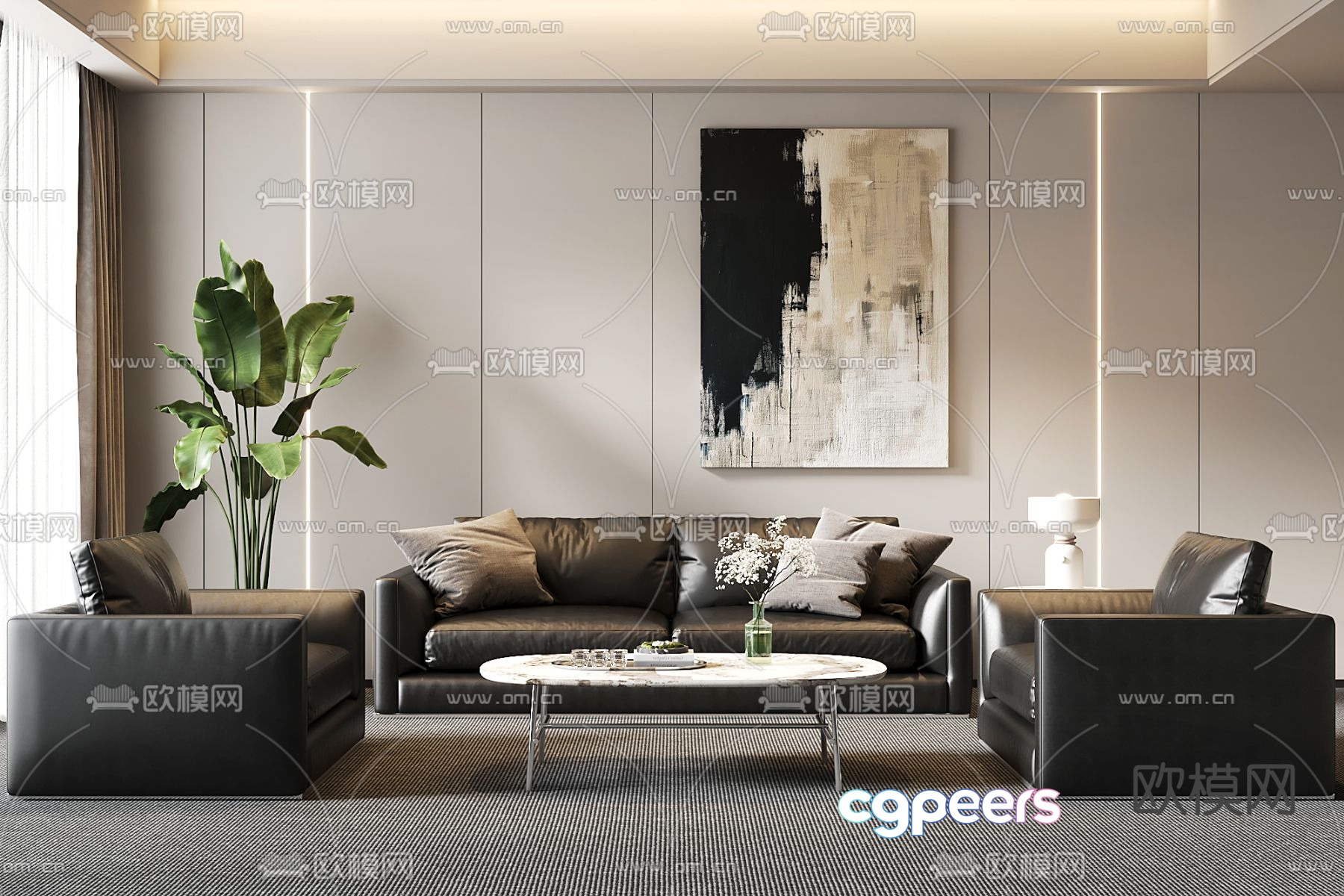 Office sofa modular sofa 3d model Office sofa modular sofa 3d model