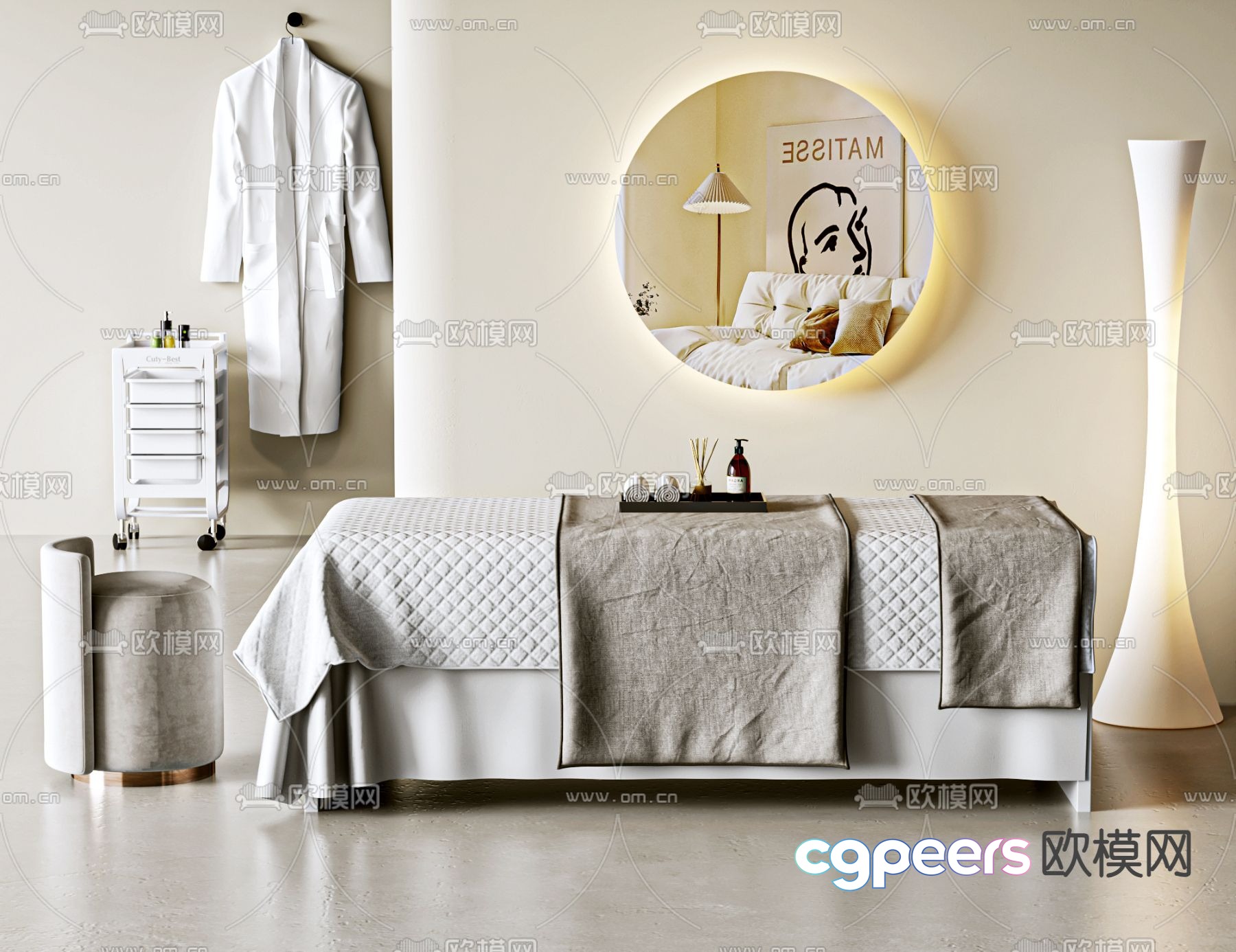 Beauty salon massage bed physiotherapy bed nursing bed 3d model Beauty salon massage bed physiotherapy bed nursing bed 3d model
