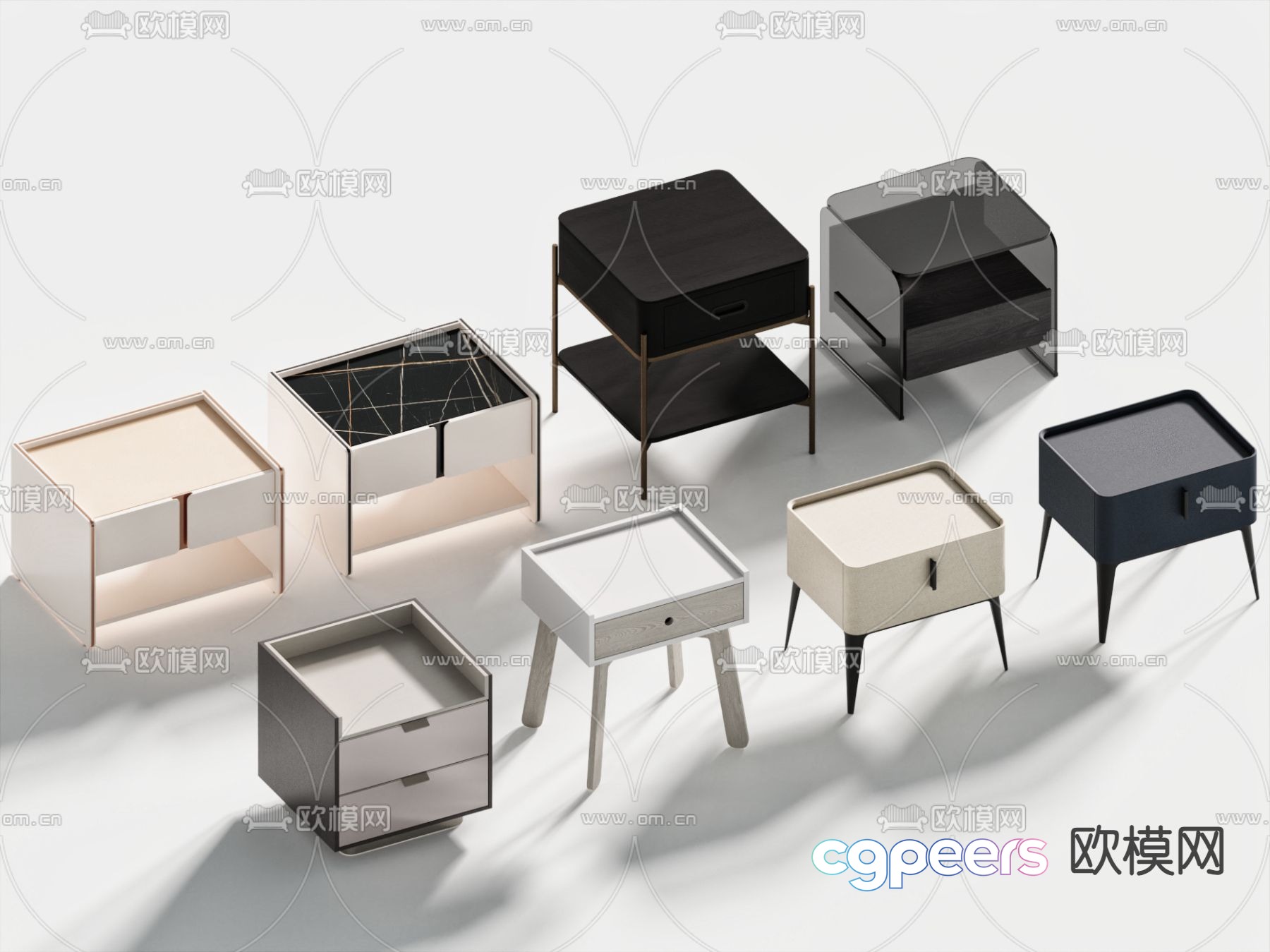 Modern bedside table 3d model Modern bedside table 3d model