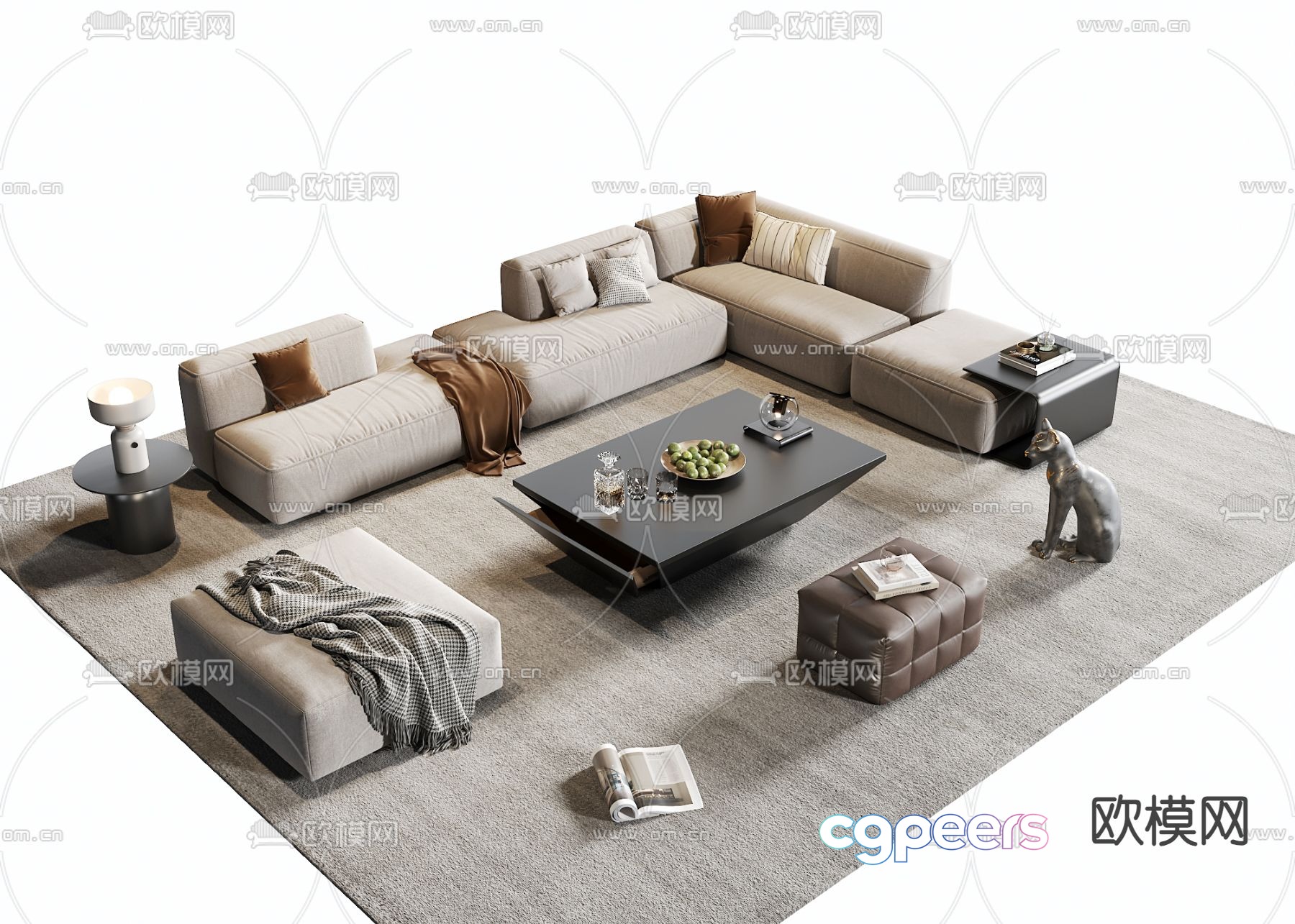 Corner sofa modular sofa 3d model Corner sofa modular sofa 3d model