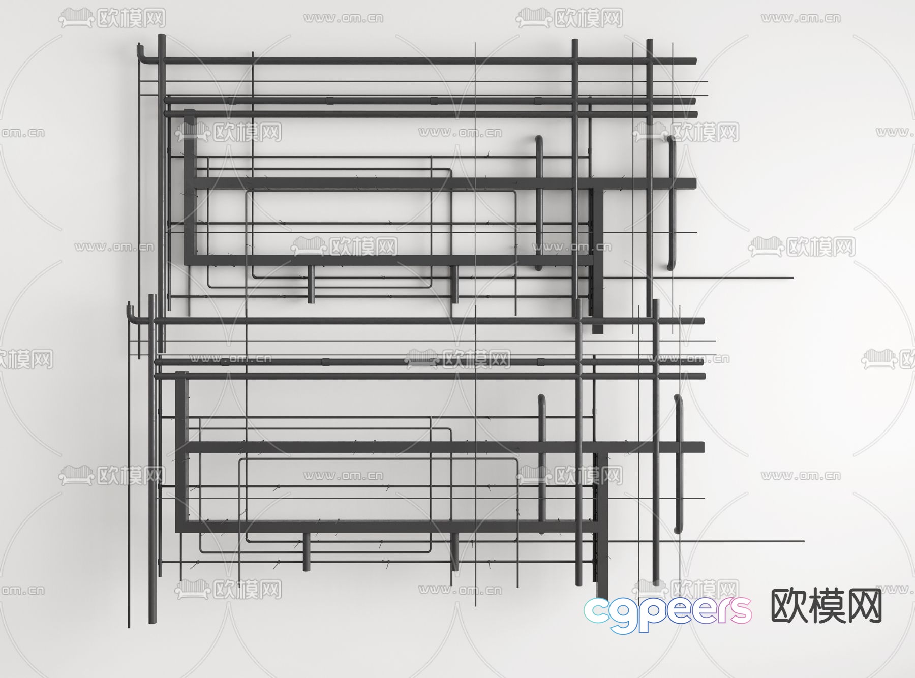 Ceiling Pipe Ventilation Pipe Fire Pipe 3D Model Ceiling Pipe Ventilation Pipe Fire Pipe 3D Model