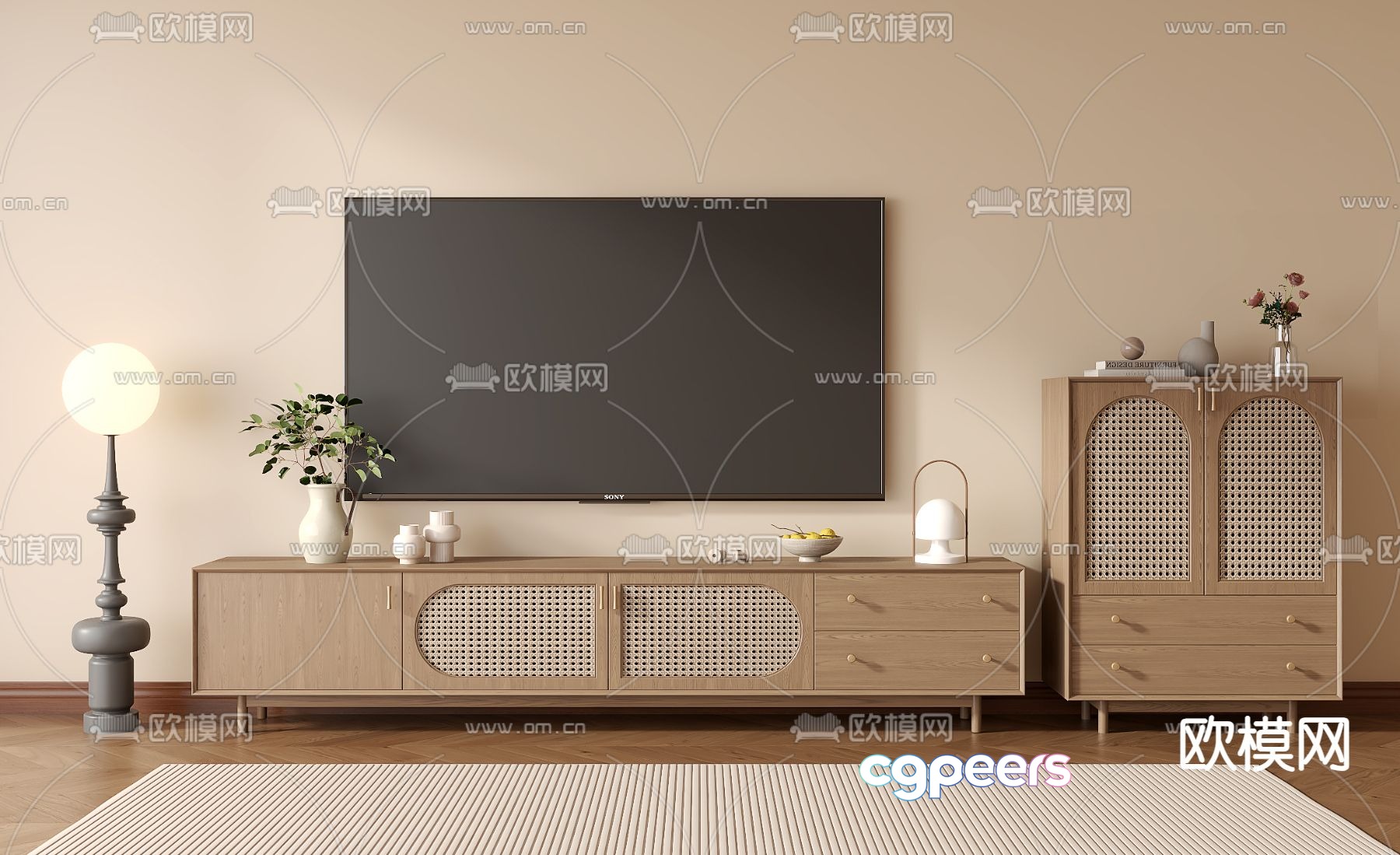 Medieval style TV cabinet side cabinet 3D model Medieval style TV cabinet side cabinet 3D model