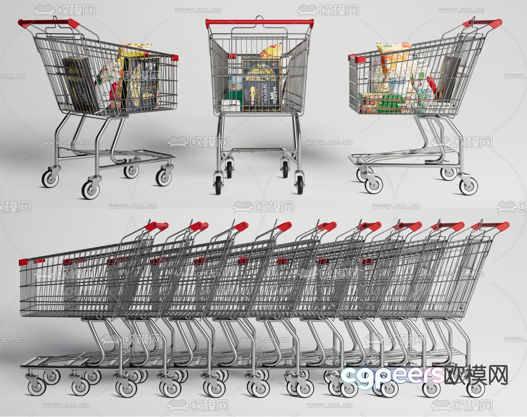 Supermarket shopping cart trolley 3d model Supermarket shopping cart trolley 3d model