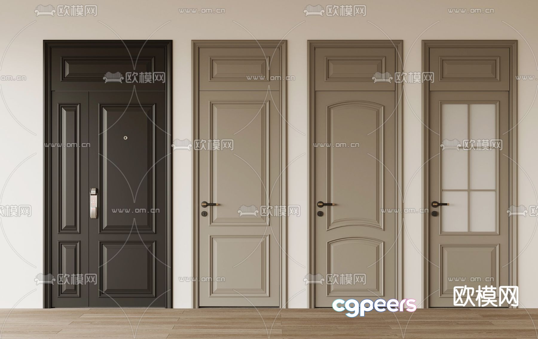 French door 3D model French door 3D model