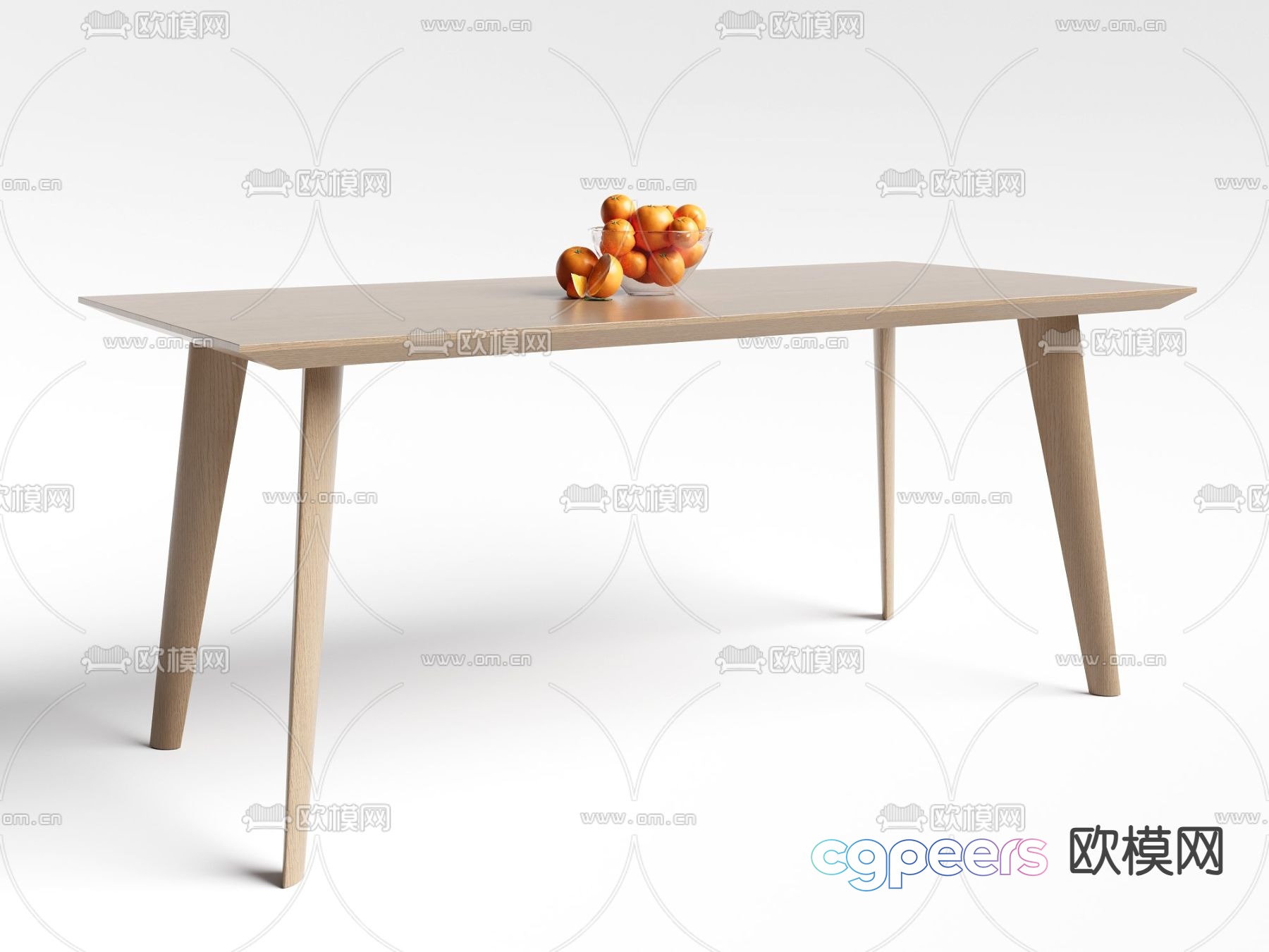 Modern dining table long dining table 3d model Modern dining table long dining table 3d model