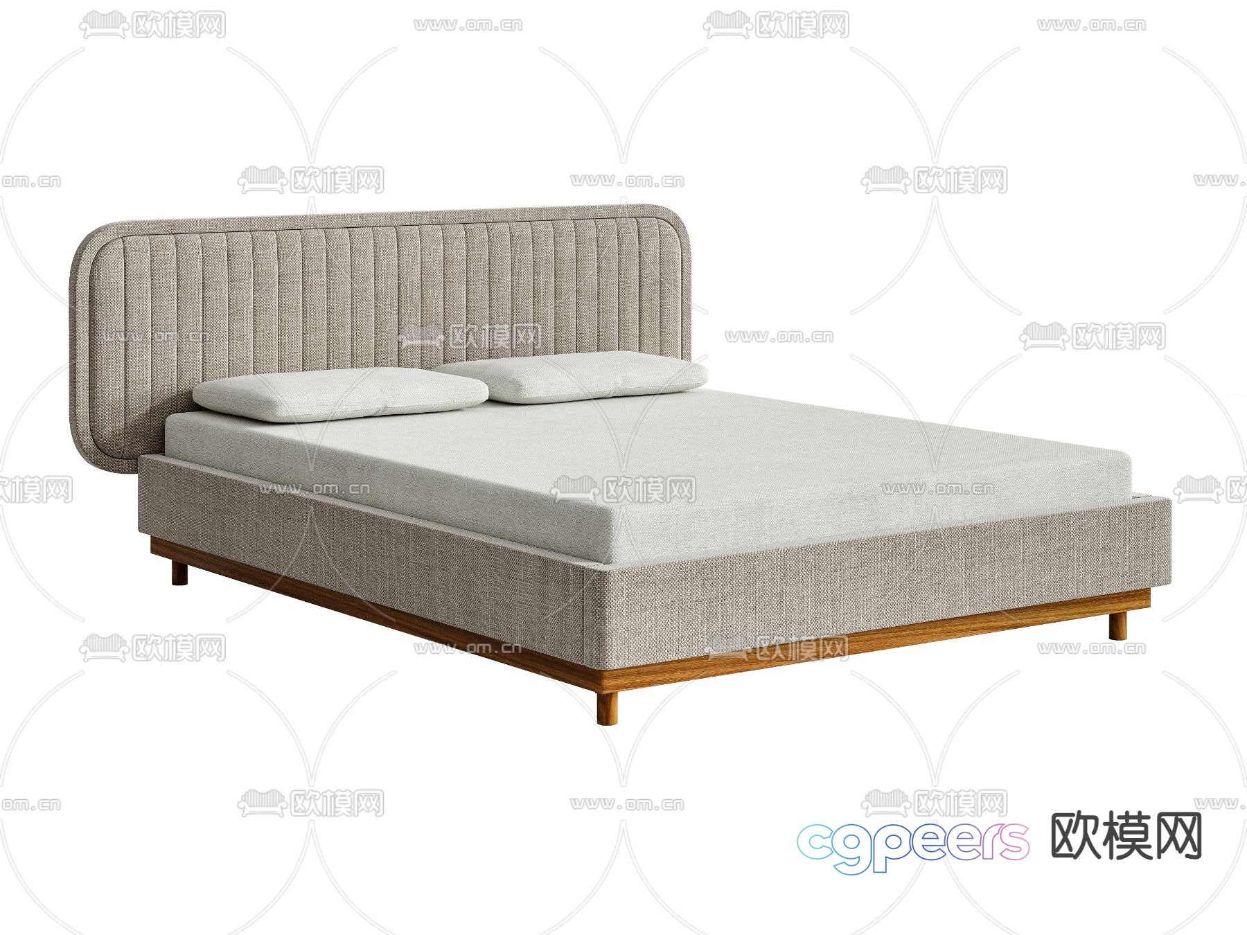 Modern double bed 3d model Modern double bed 3d model