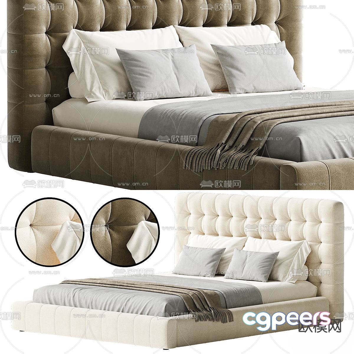 Modern double bed 3d model Modern double bed 3d model