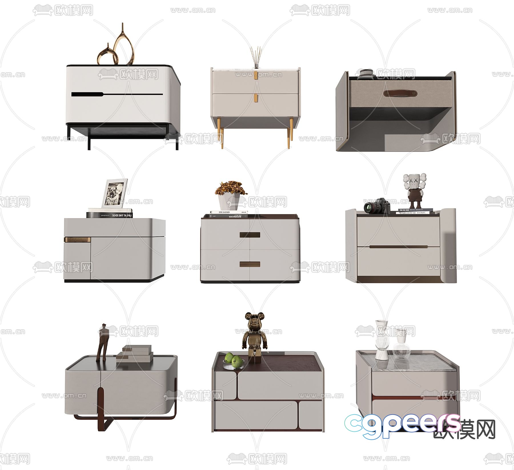 Modern bedside table 3d model Modern bedside table 3d model
