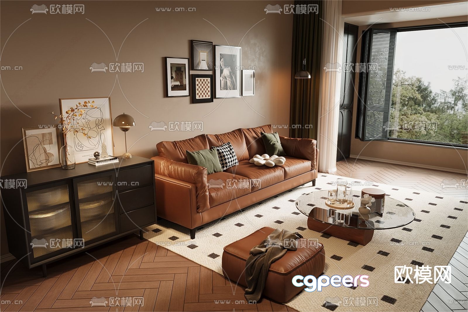 American modular sofa 3d model American modular sofa 3d model