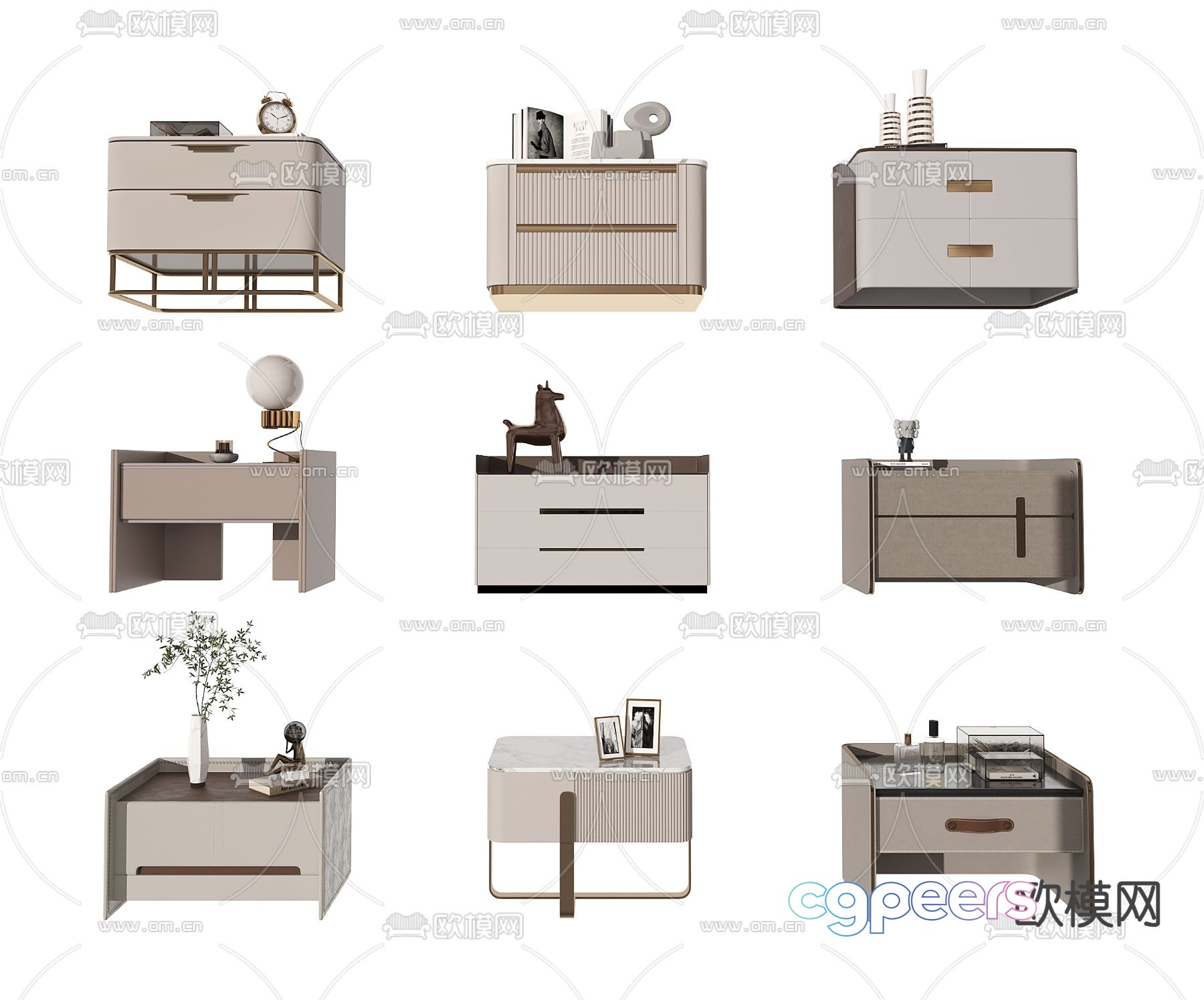 Modern bedside table 3d model Modern bedside table 3d model