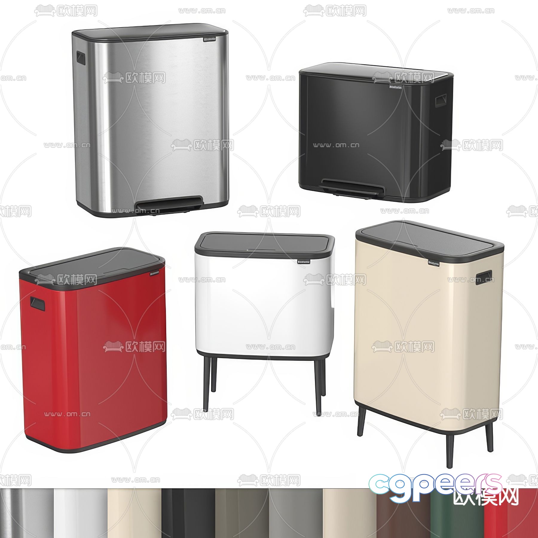 Modern trash can 3d model Modern trash can 3d model
