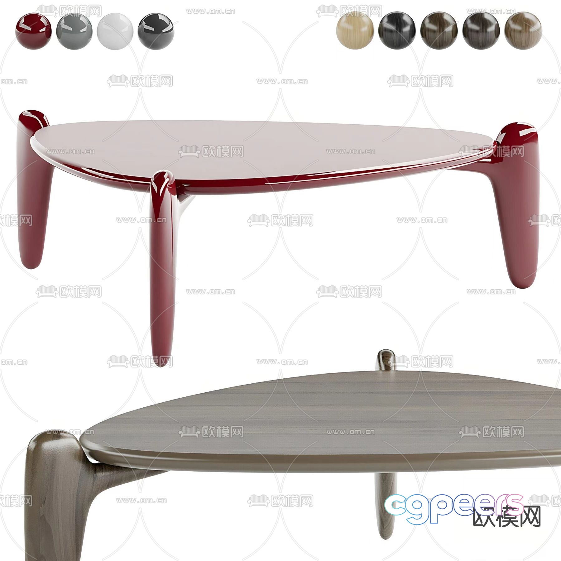 Roche triangle coffee table 3d model Roche triangle coffee table 3d model