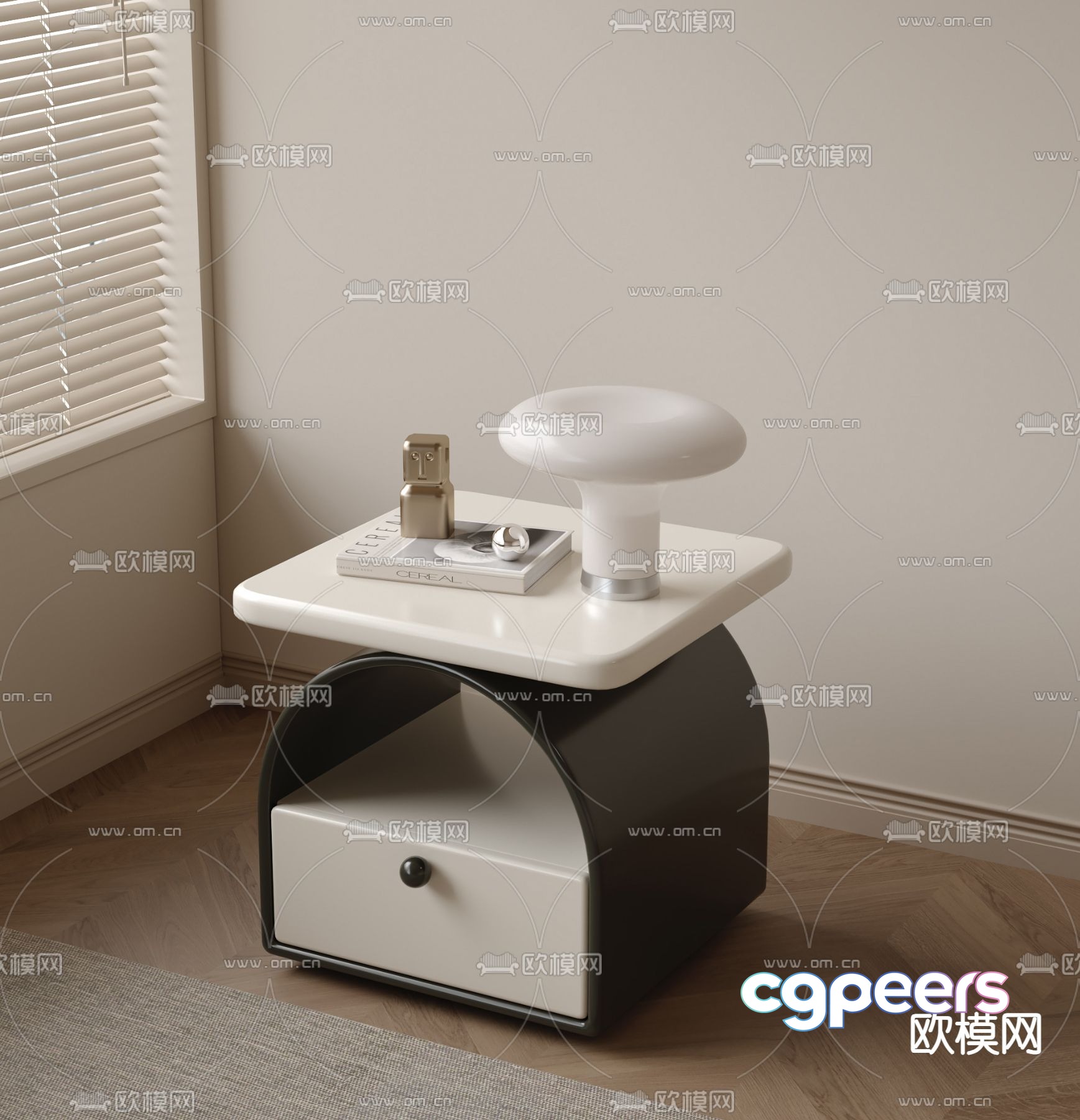 Modern bedside table 3d model Modern bedside table 3d model
