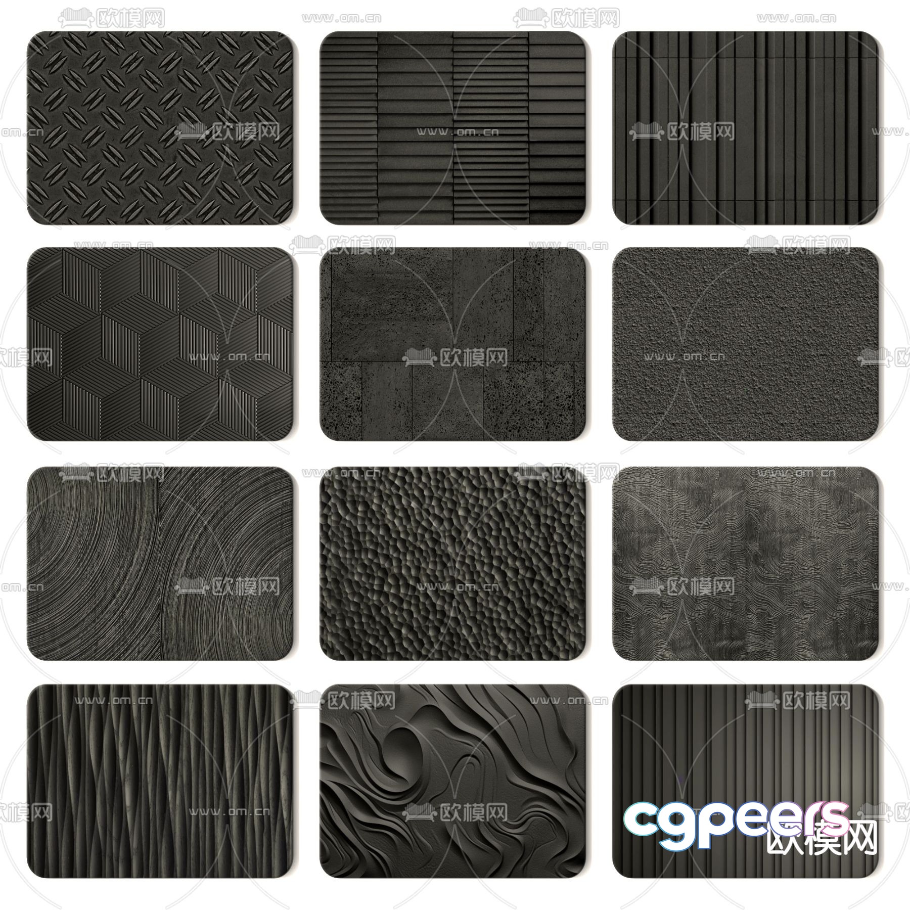 Modern wall panel texture wall 3d model Modern wall panel texture wall 3d model