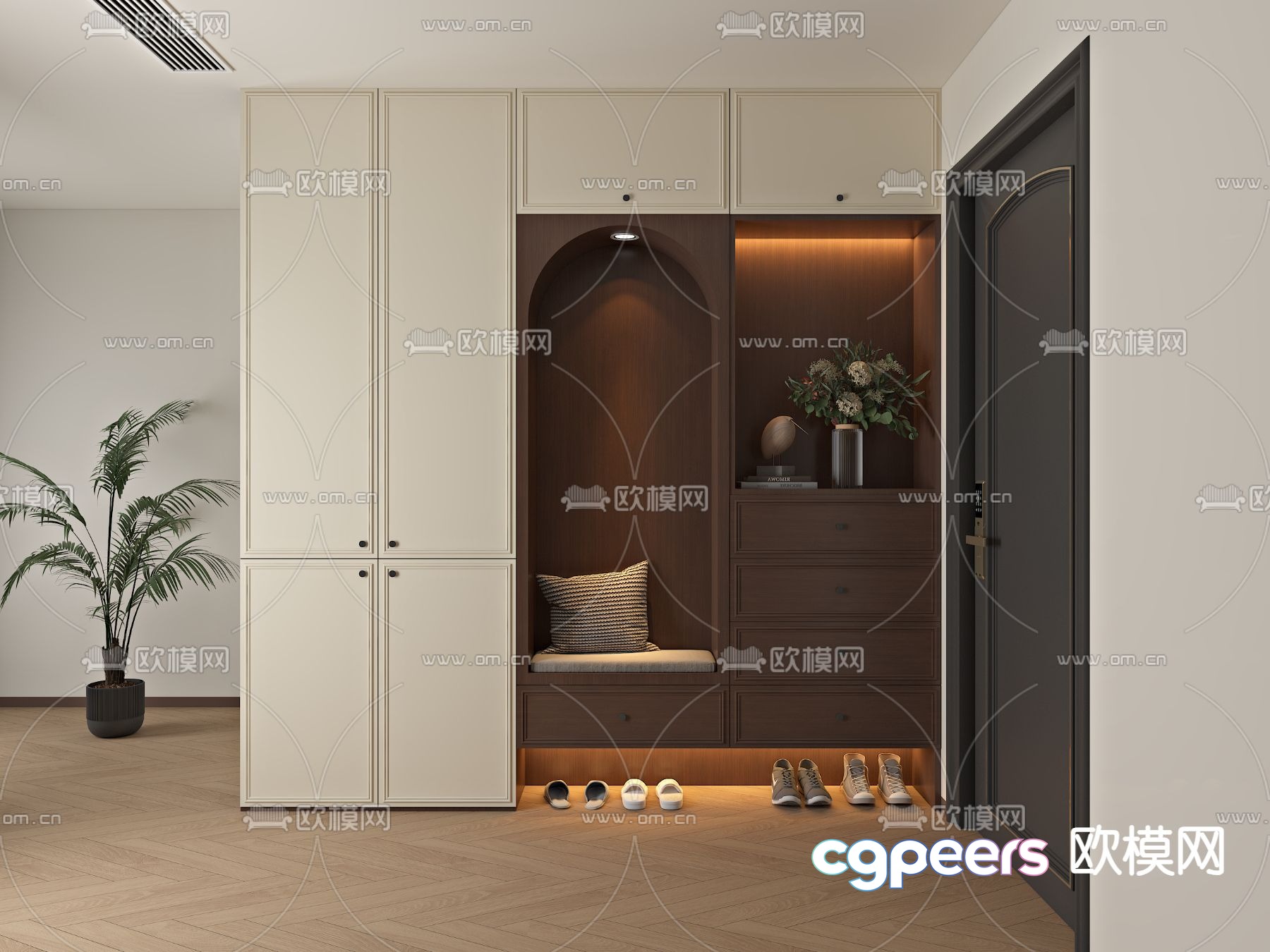 Entrance shoe cabinet 3D model Entrance shoe cabinet 3D model