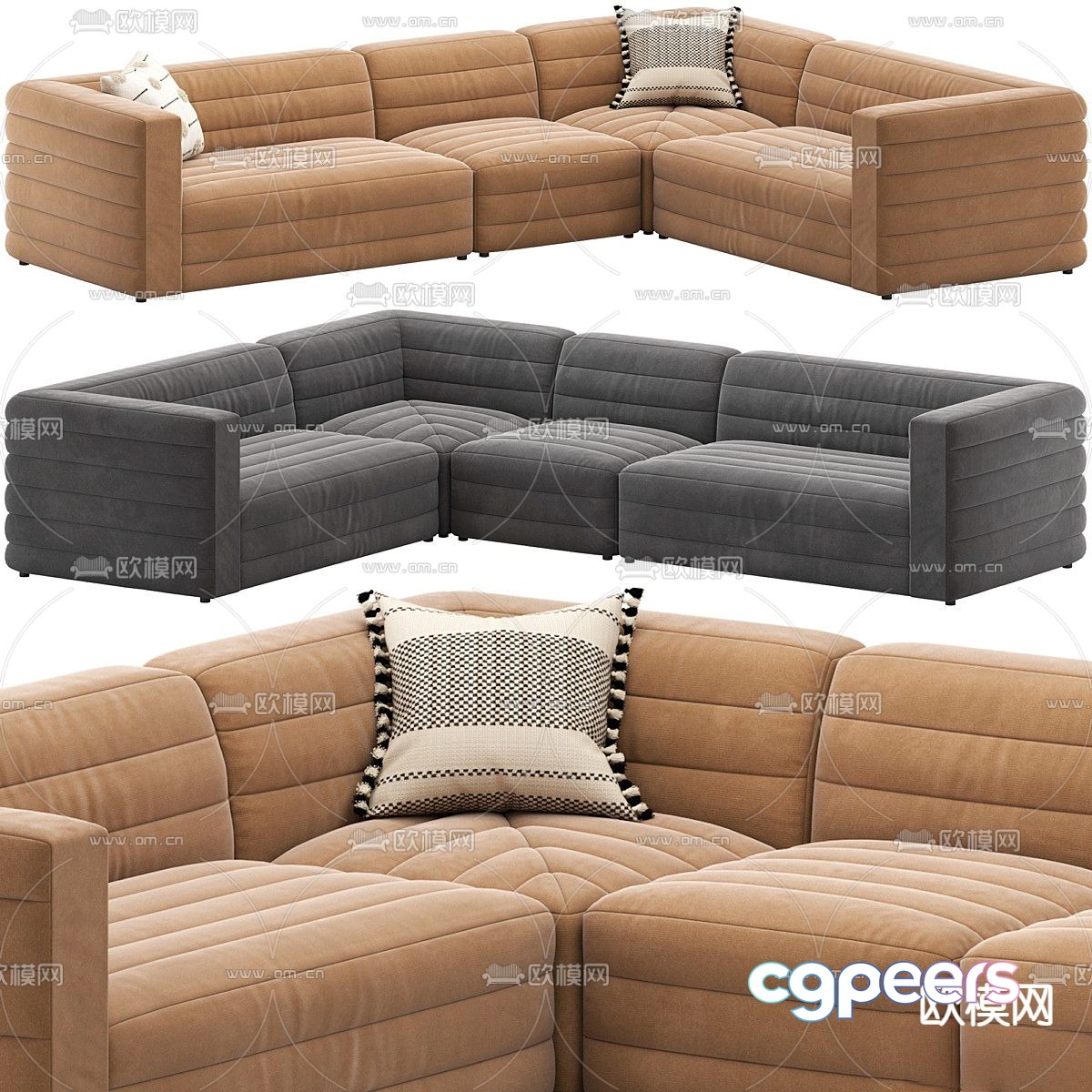CB2 Strato corner sofa multi-person sofa 3d model CB2 Strato corner sofa multi-person sofa 3d model