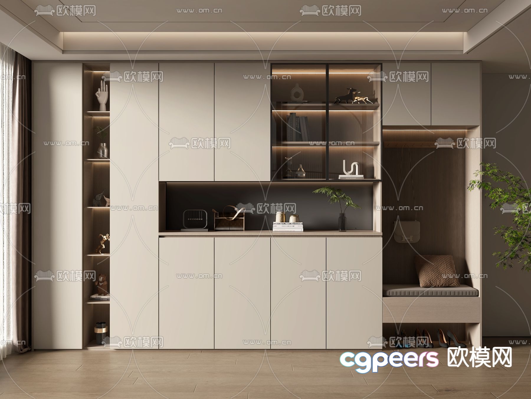 Entrance shoe cabinet 3D model Entrance shoe cabinet 3D model