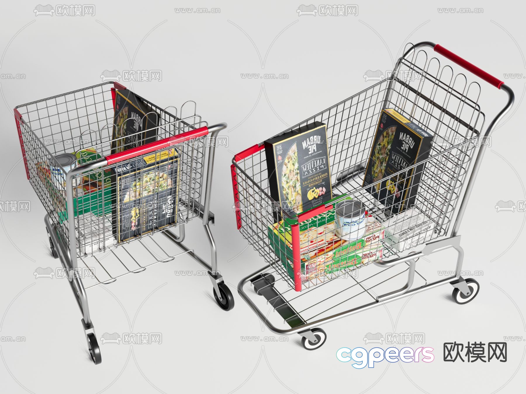 Supermarket shopping cart trolley 3d model