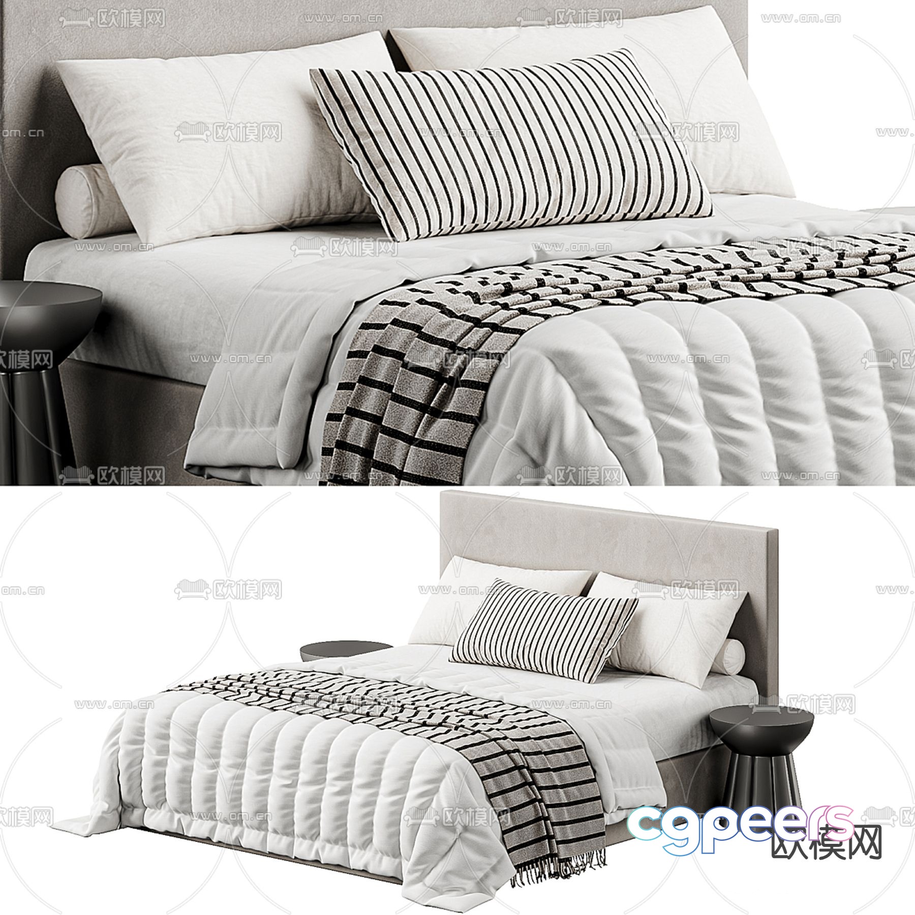 FLOU double bed 3d model FLOU double bed 3d model