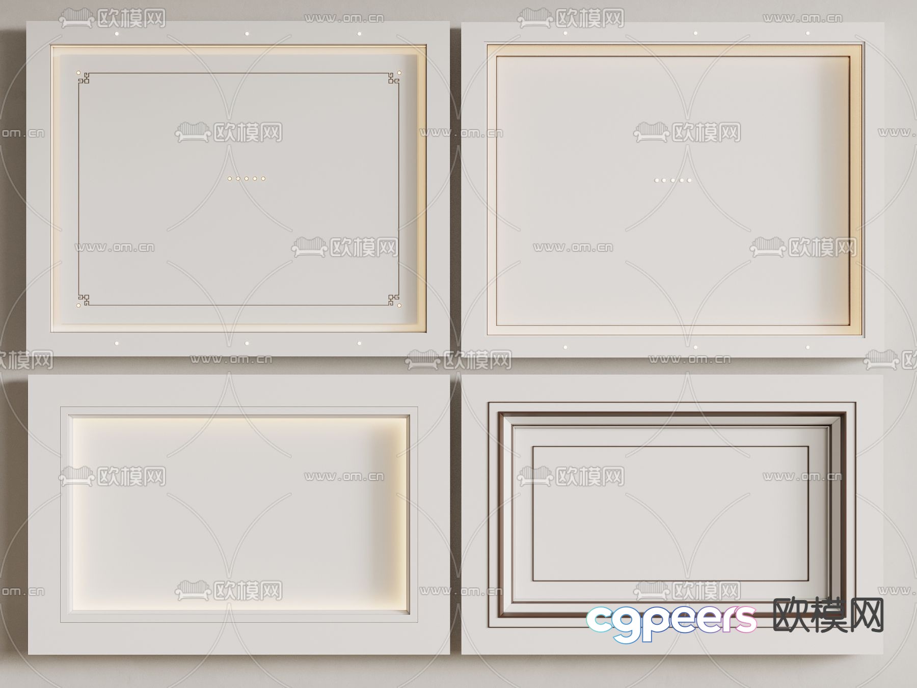 New Chinese style ceiling 3D model New Chinese style ceiling 3D model