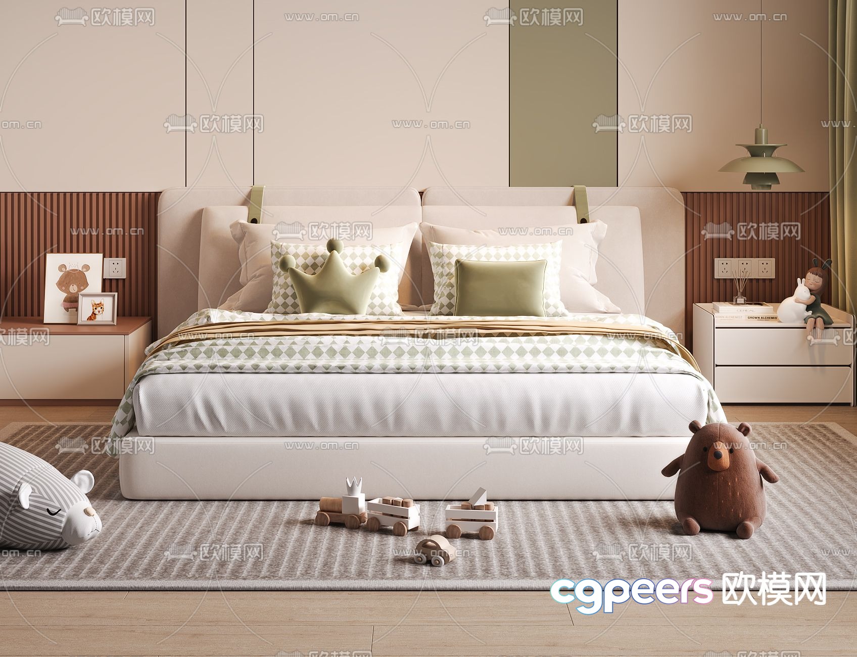 Modern children’s bed 3d model Modern children’s bed 3d model