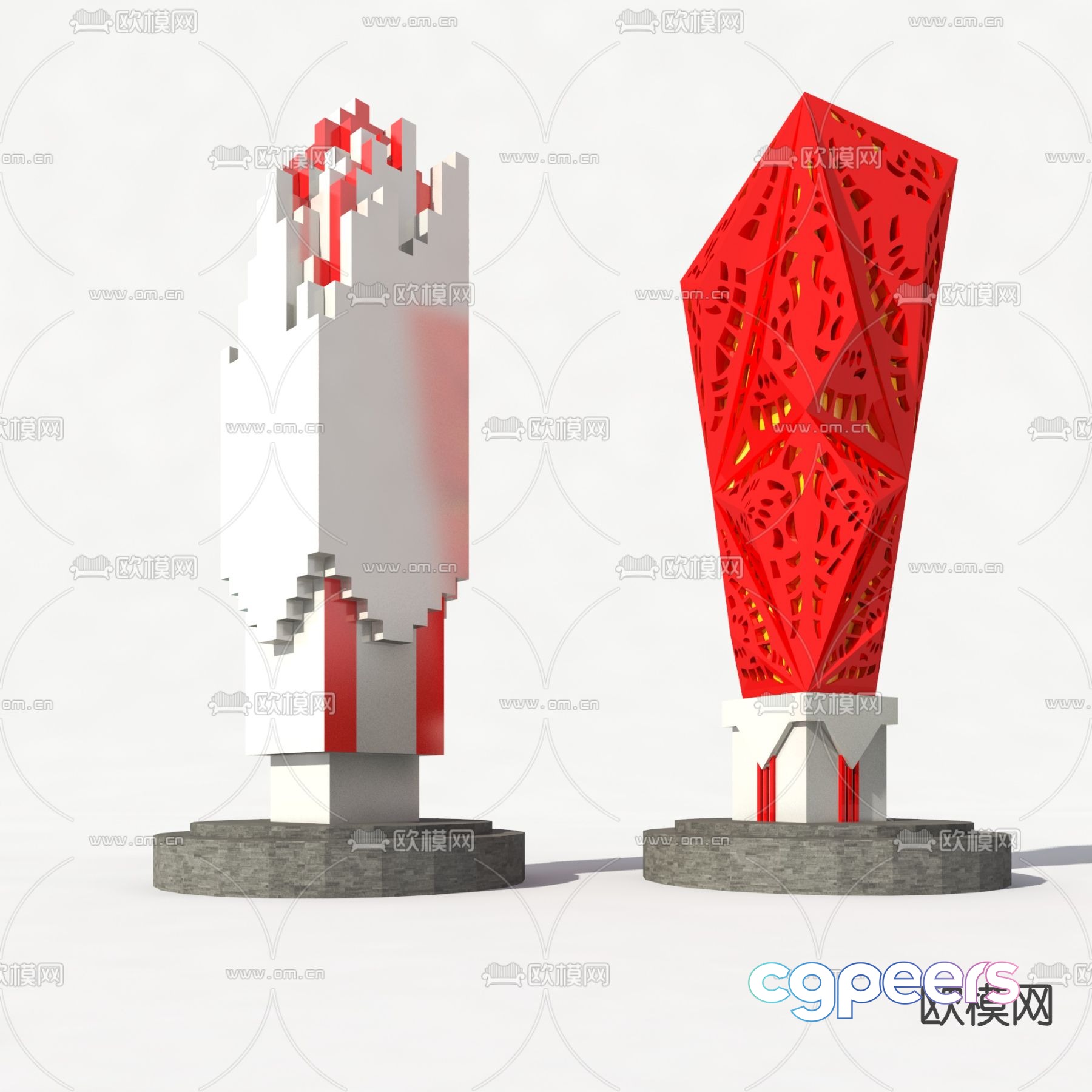 Modern urban sculpture sketch 3D model Modern urban sculpture sketch 3D model