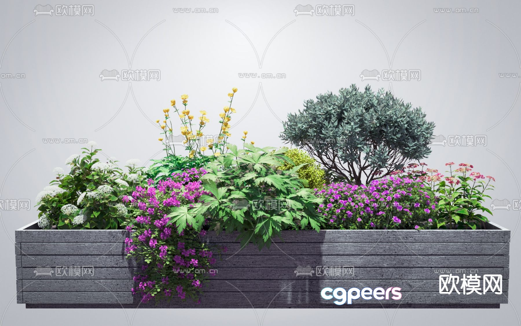 Modern balcony flower box 3d model Modern balcony flower box 3d model