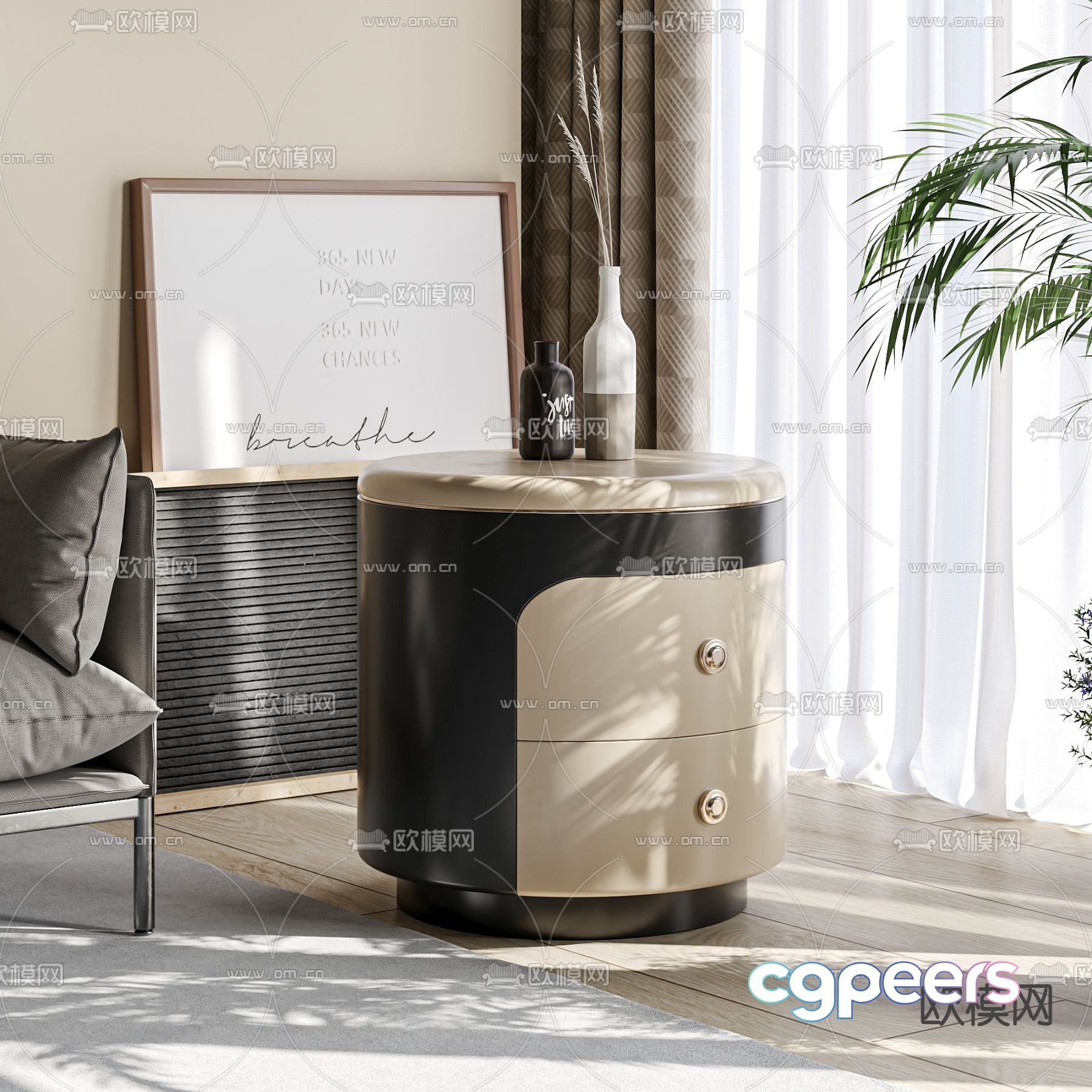 Modern bedside table 3d model Modern bedside table 3d model
