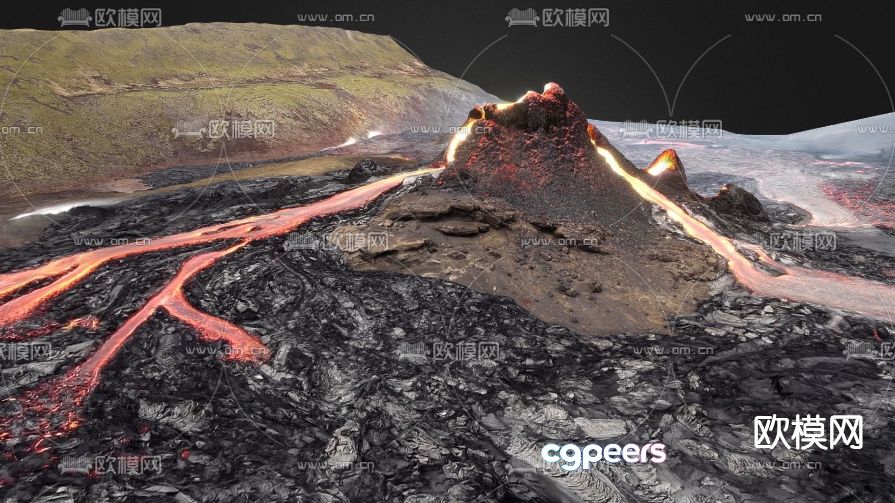 Modern volcanic eruption 3d model Modern volcanic eruption 3d model