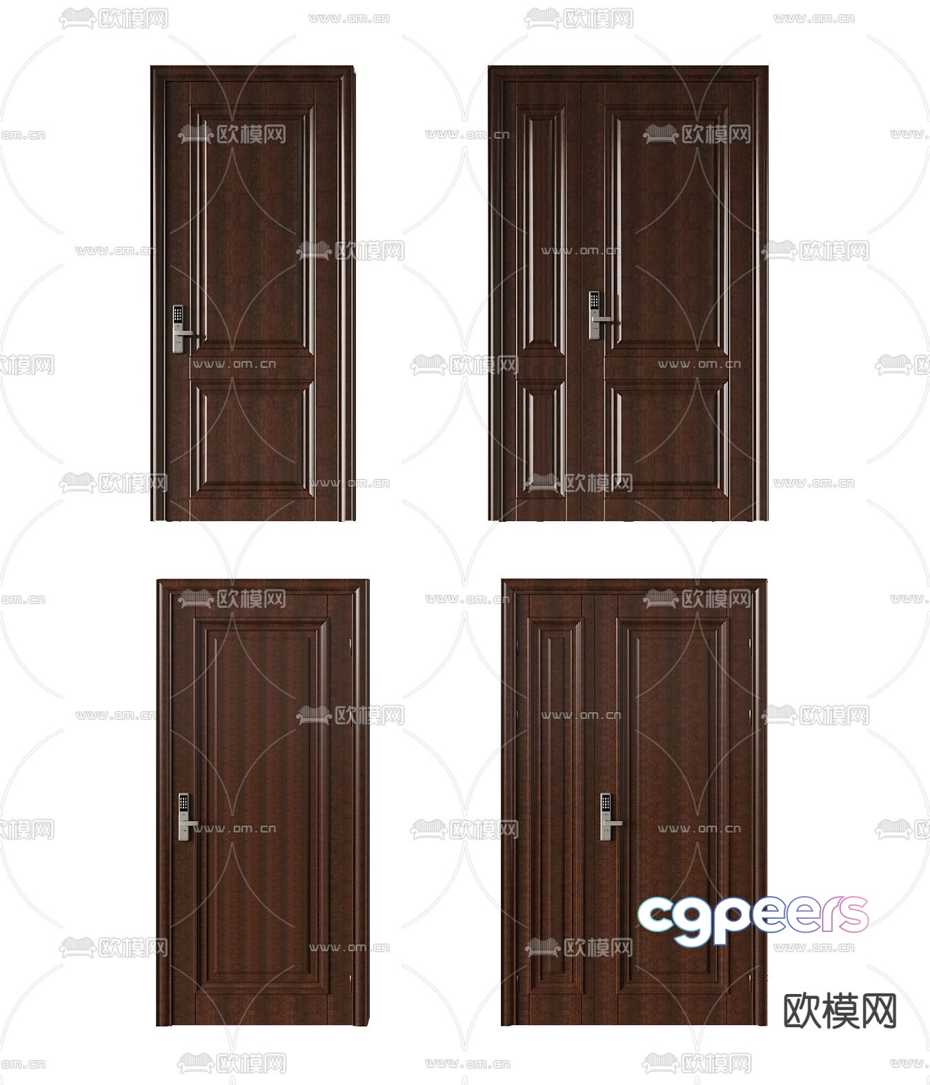 Entry door security door mother and child door 3d model Entry door security door mother and child door 3d model