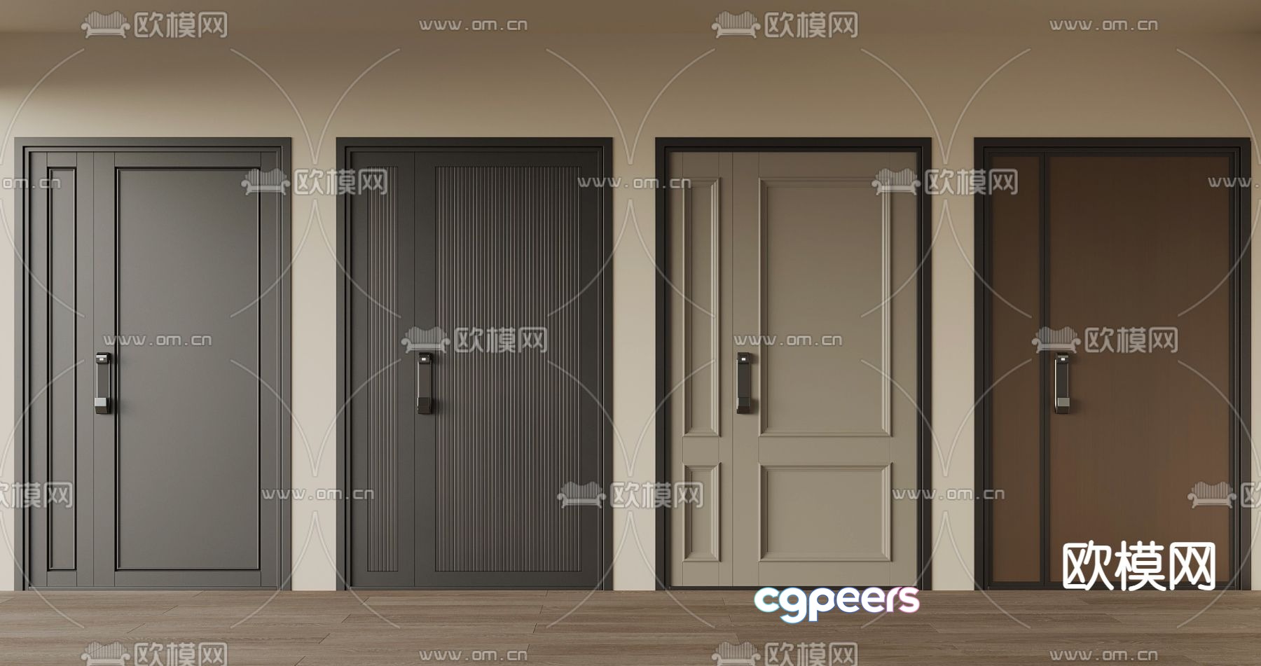 Entry door mother and child door security door 3d model Entry door mother and child door security door 3d model