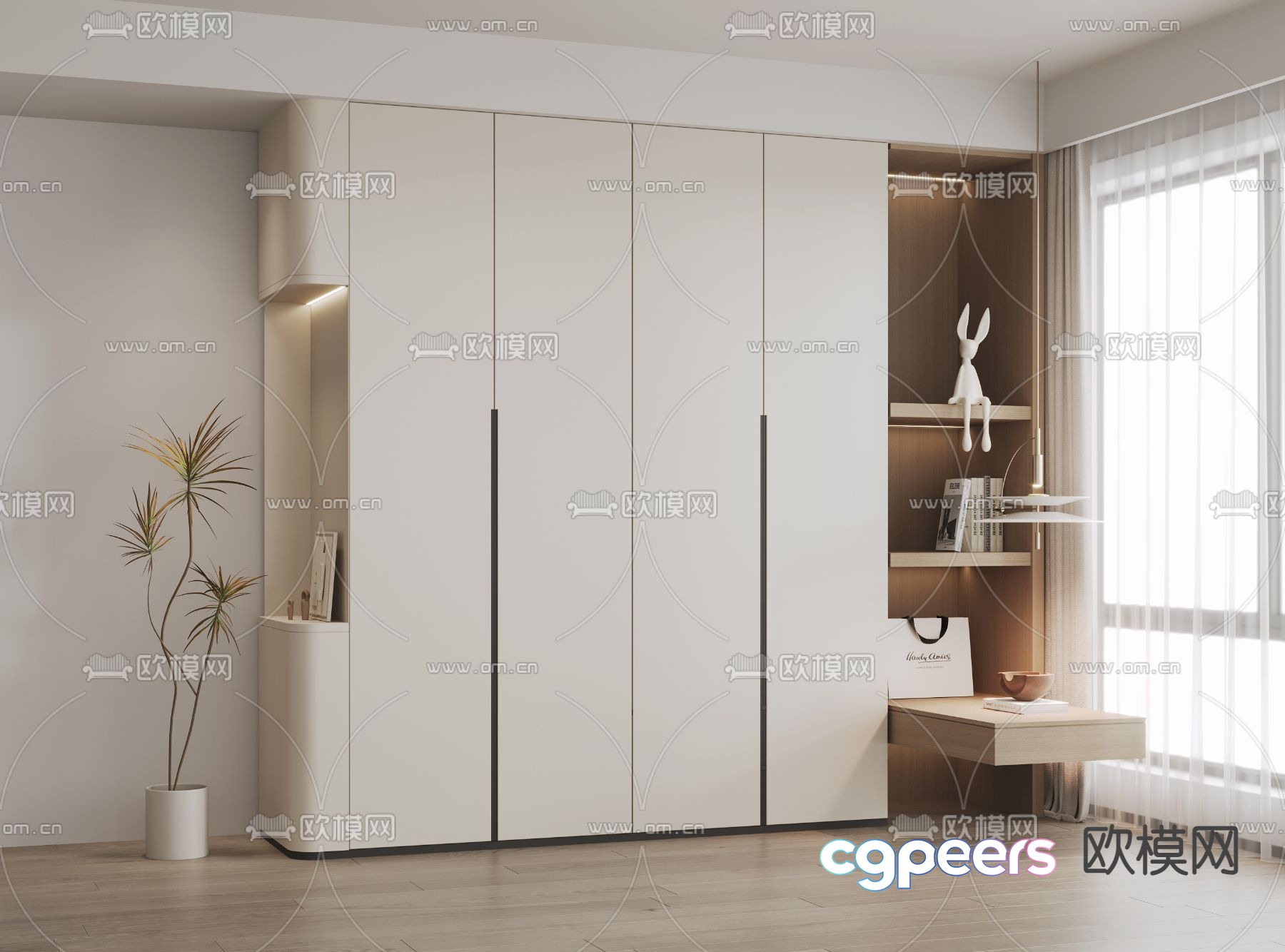 Modern wardrobe integrated cabinet 3d model Modern wardrobe integrated cabinet 3d model